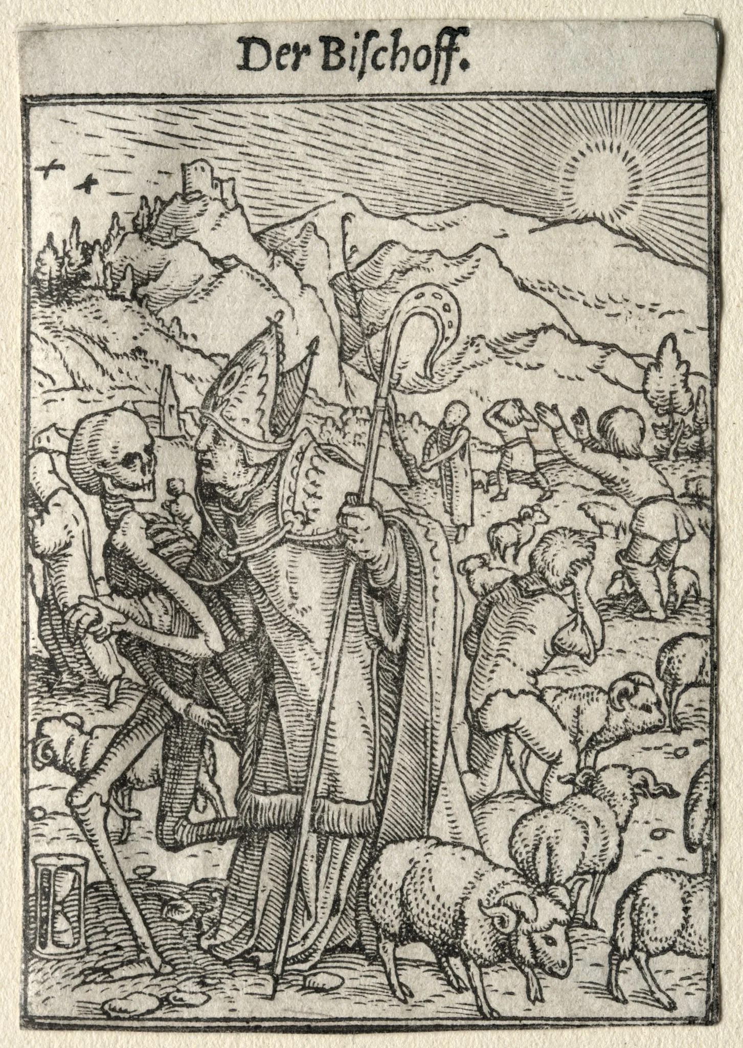 Dance of Death:  The Bishop, by Hans Holbein the Younger, 1526