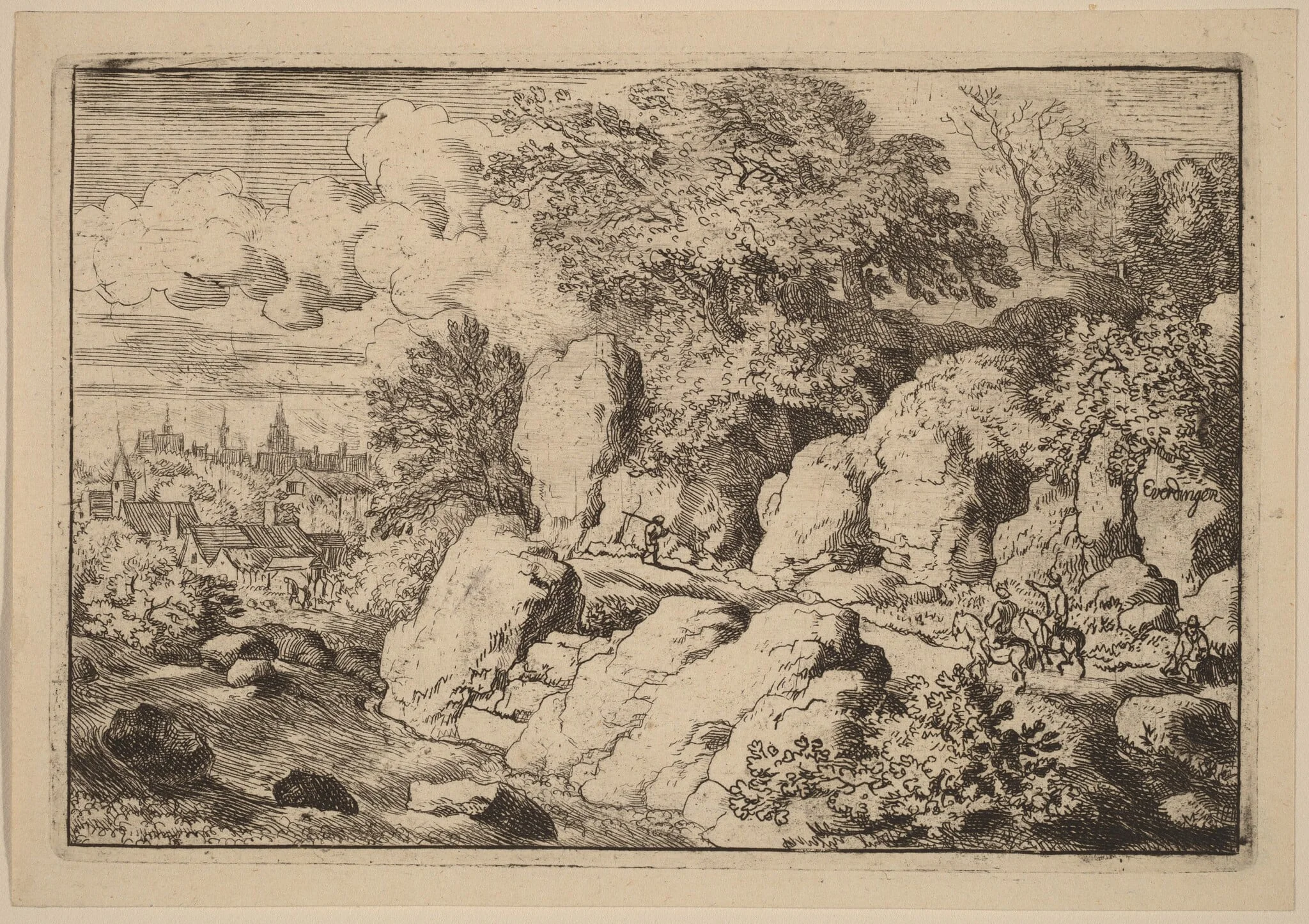 Two Horsemen on a Rocky Path