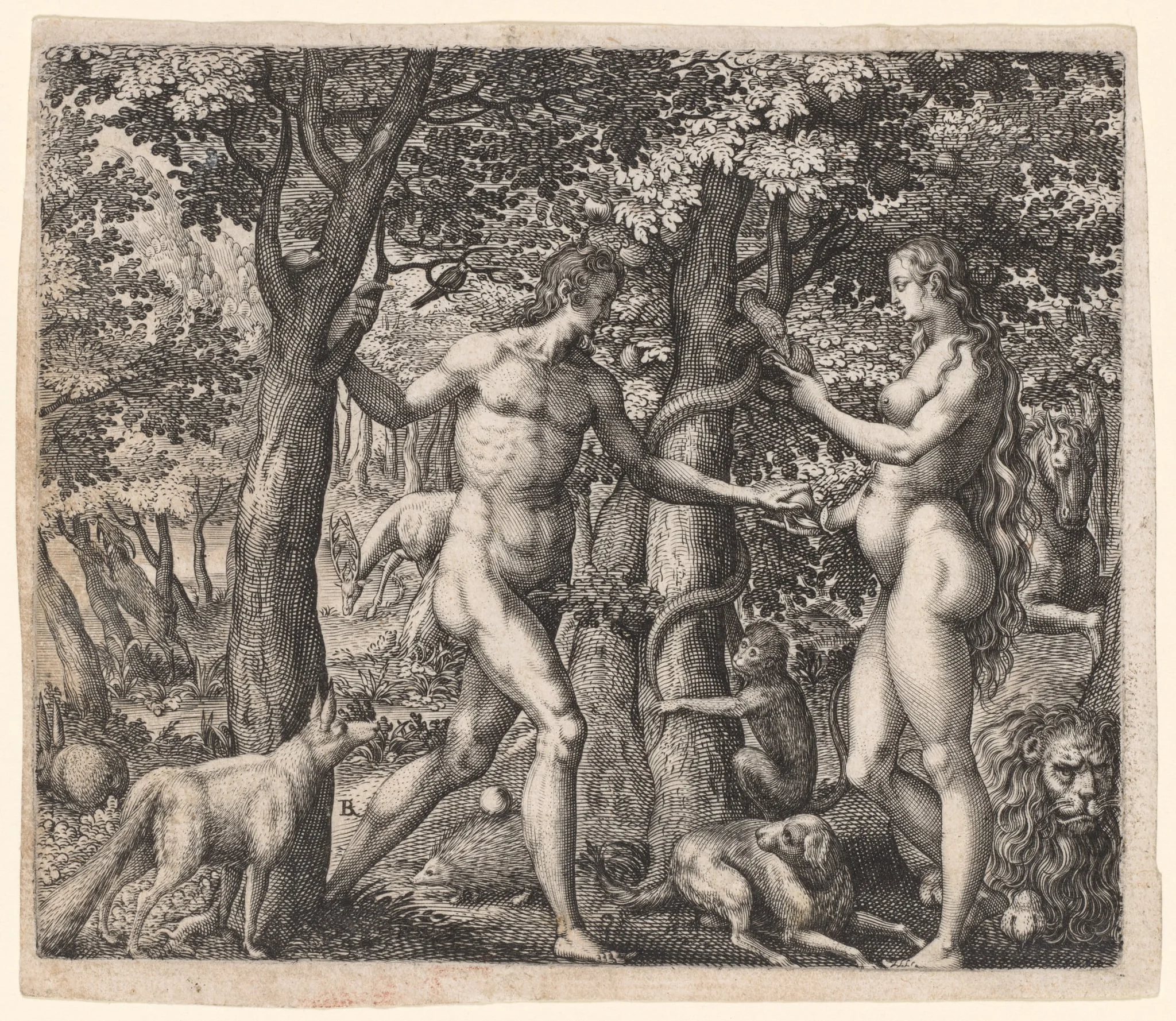 Adam and Eve, by Robert Boissard, 1504