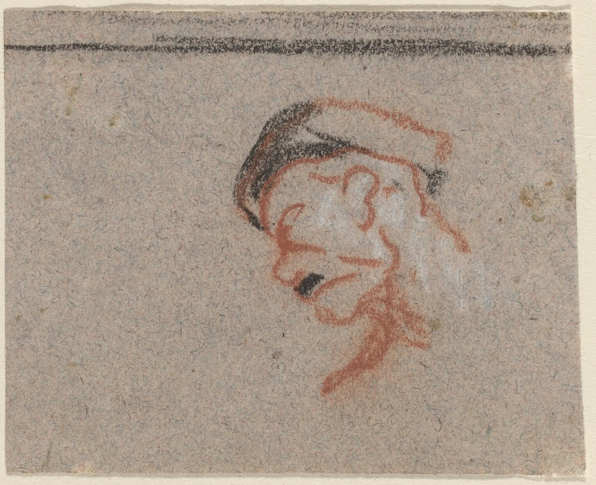 Head of a Man, by Honoré Daumier, crayon, 1844