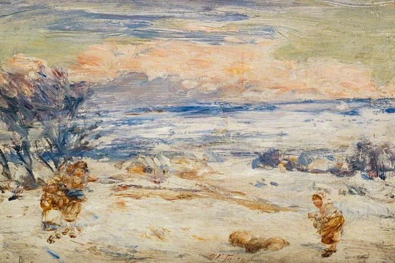 Snow in April, by William McTaggart, oil, 1896