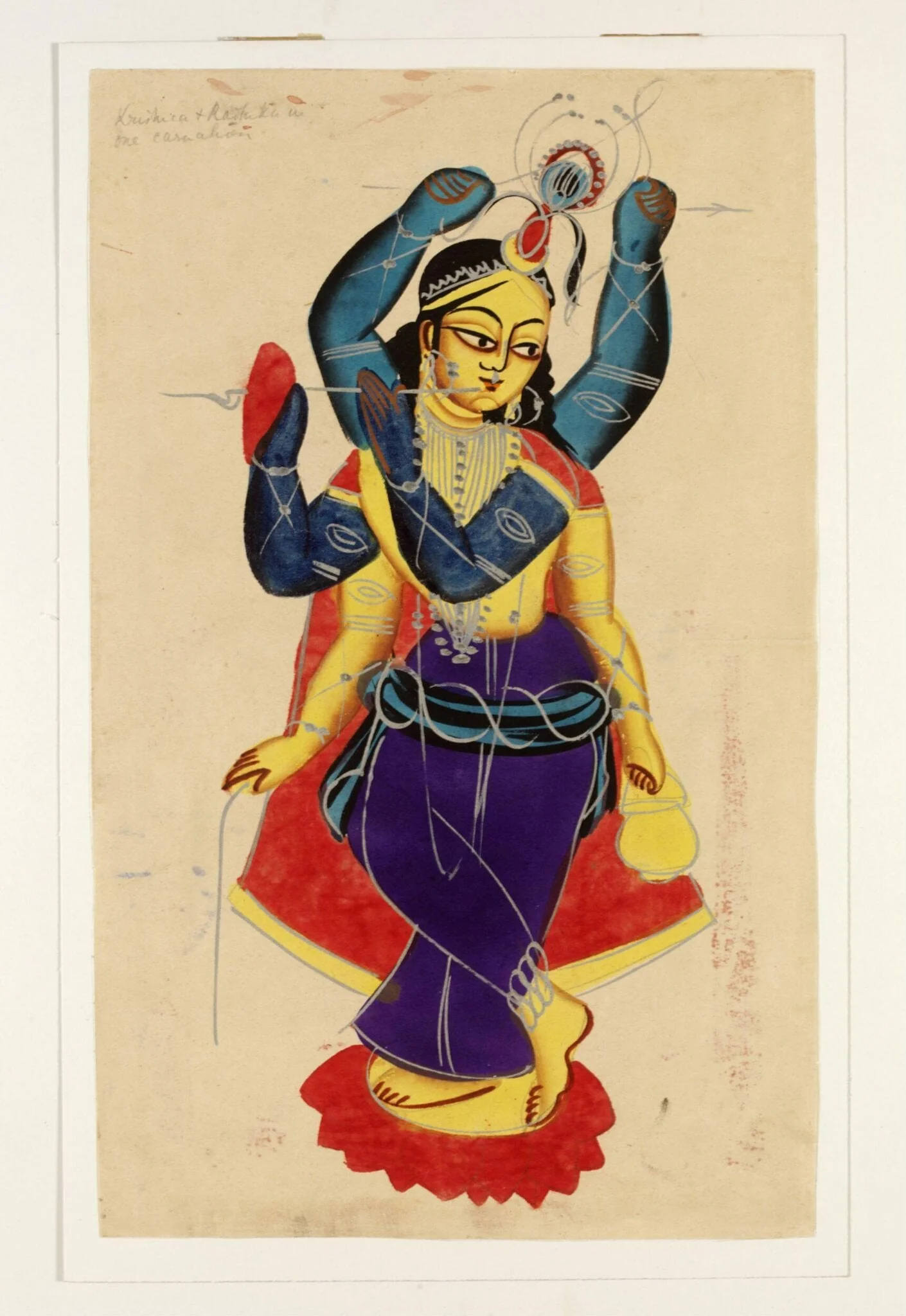 Chaitanya as Rama and Krishna, by Unknown, paint, 1885