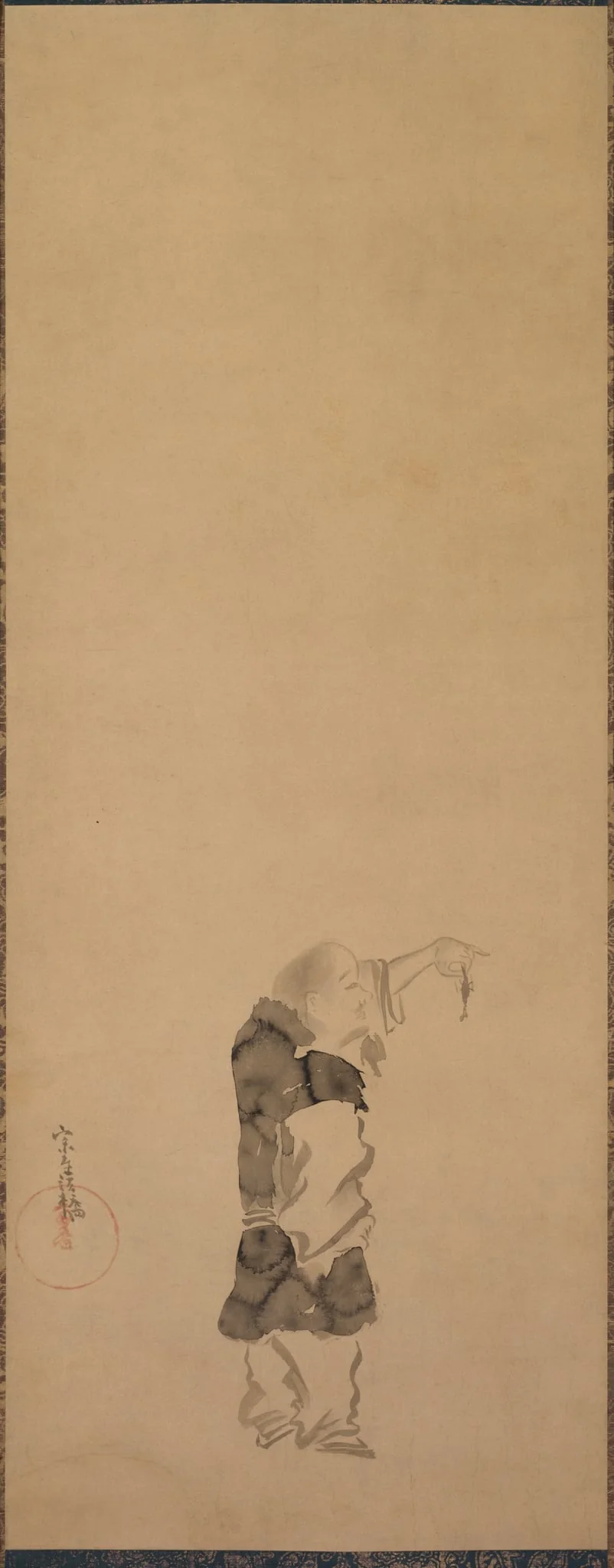 Kenshu, Monk with Shrimp, by Tawaraya Sōtatsu, unspecified, 1620