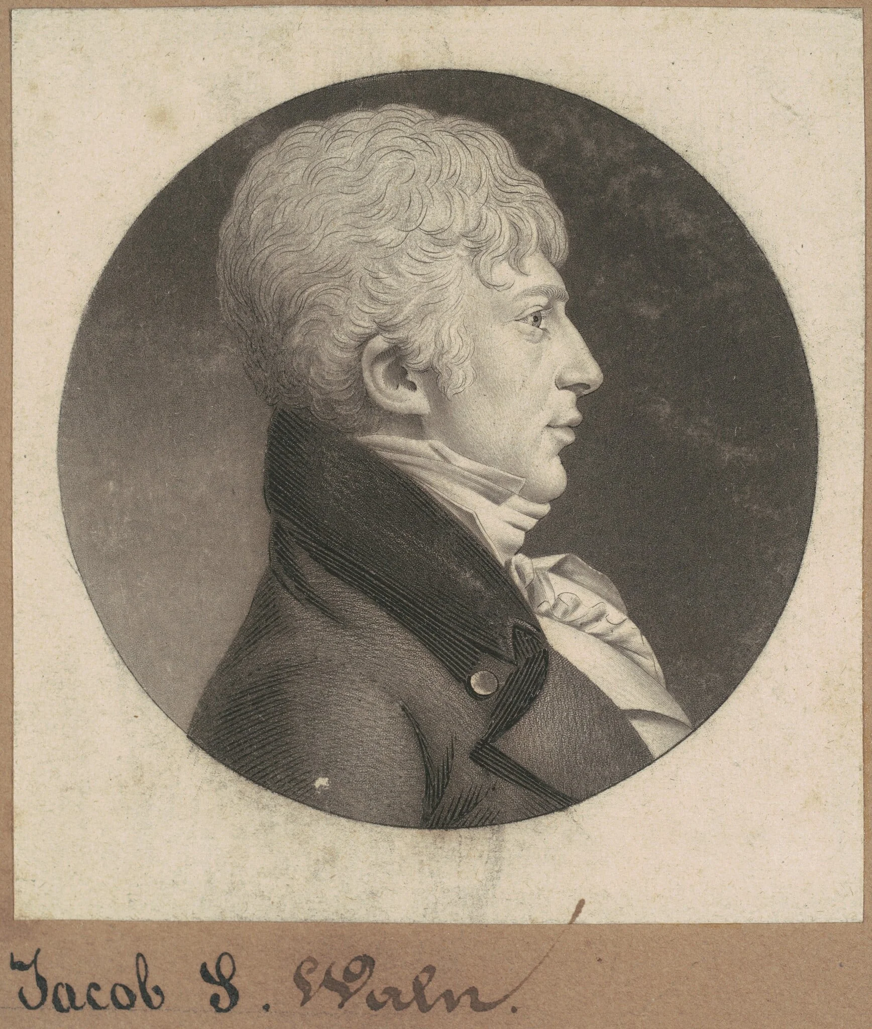 Jacob S. Waln, by Charles Balthazar Julien Févret de Saint-Mémin, ink, 1802