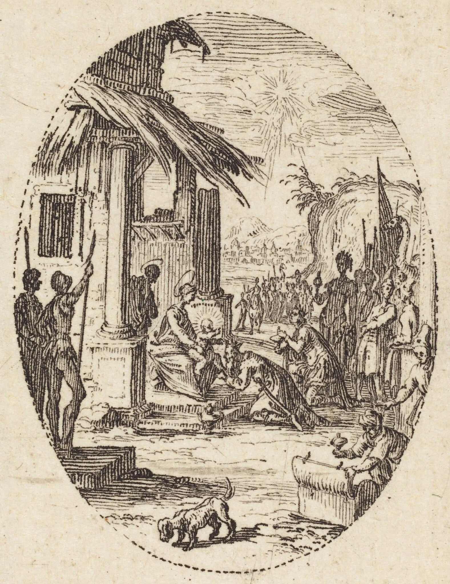 The Adoration of the Magi, by Jacques Callot, ink, 1631