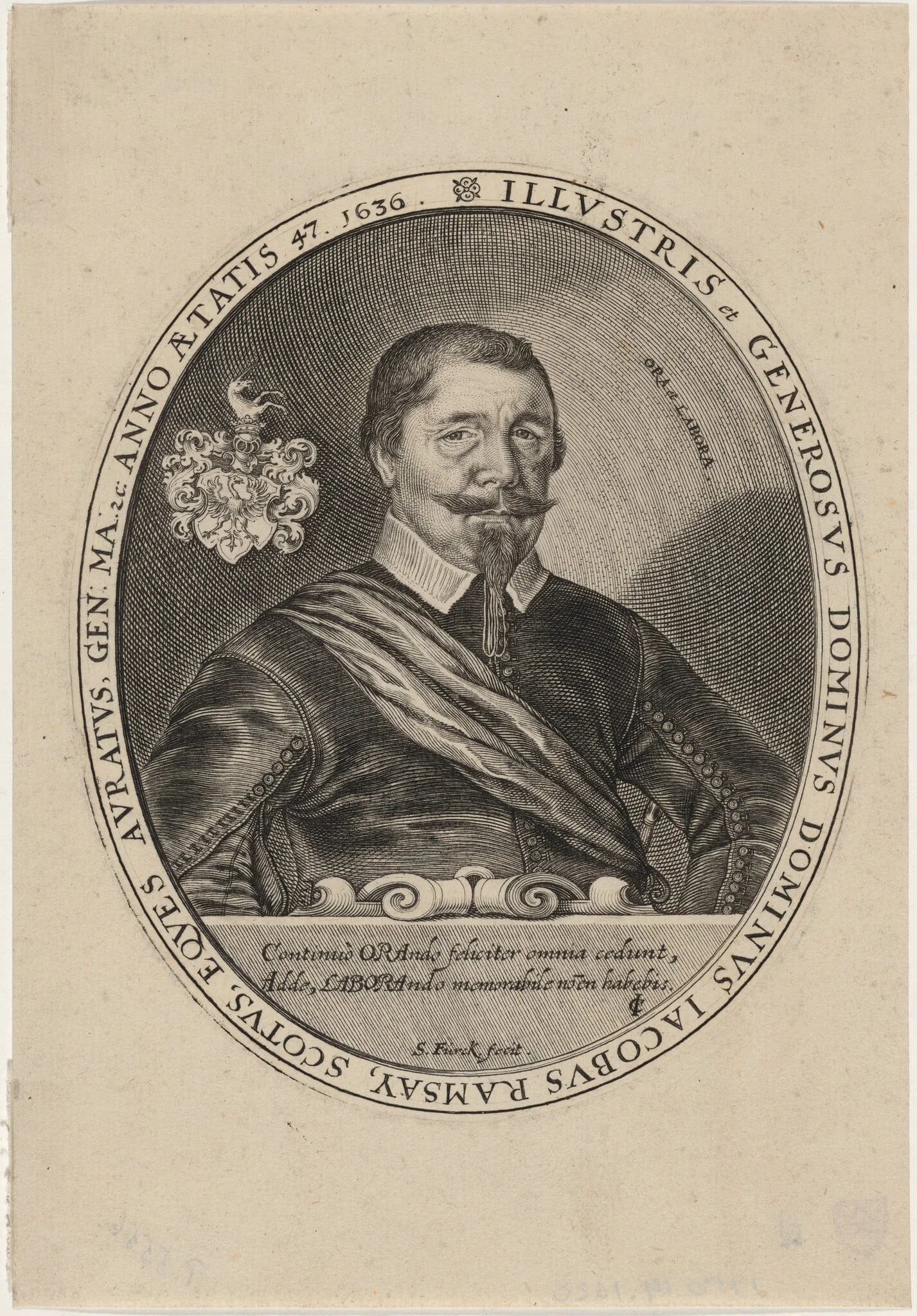 Sir James Ramsay, by Sebastian Furck, ink, 1636