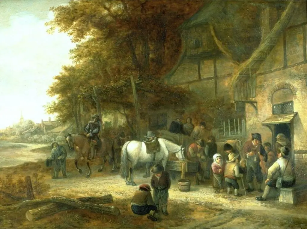 Travellers Halting at an Inn