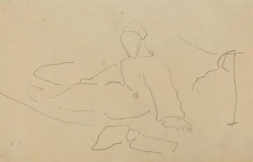 Figure Seated on the Ground [recto]