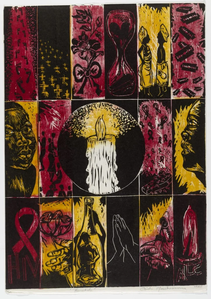Untitled, by Osiah Masekoameng, ink, 2000