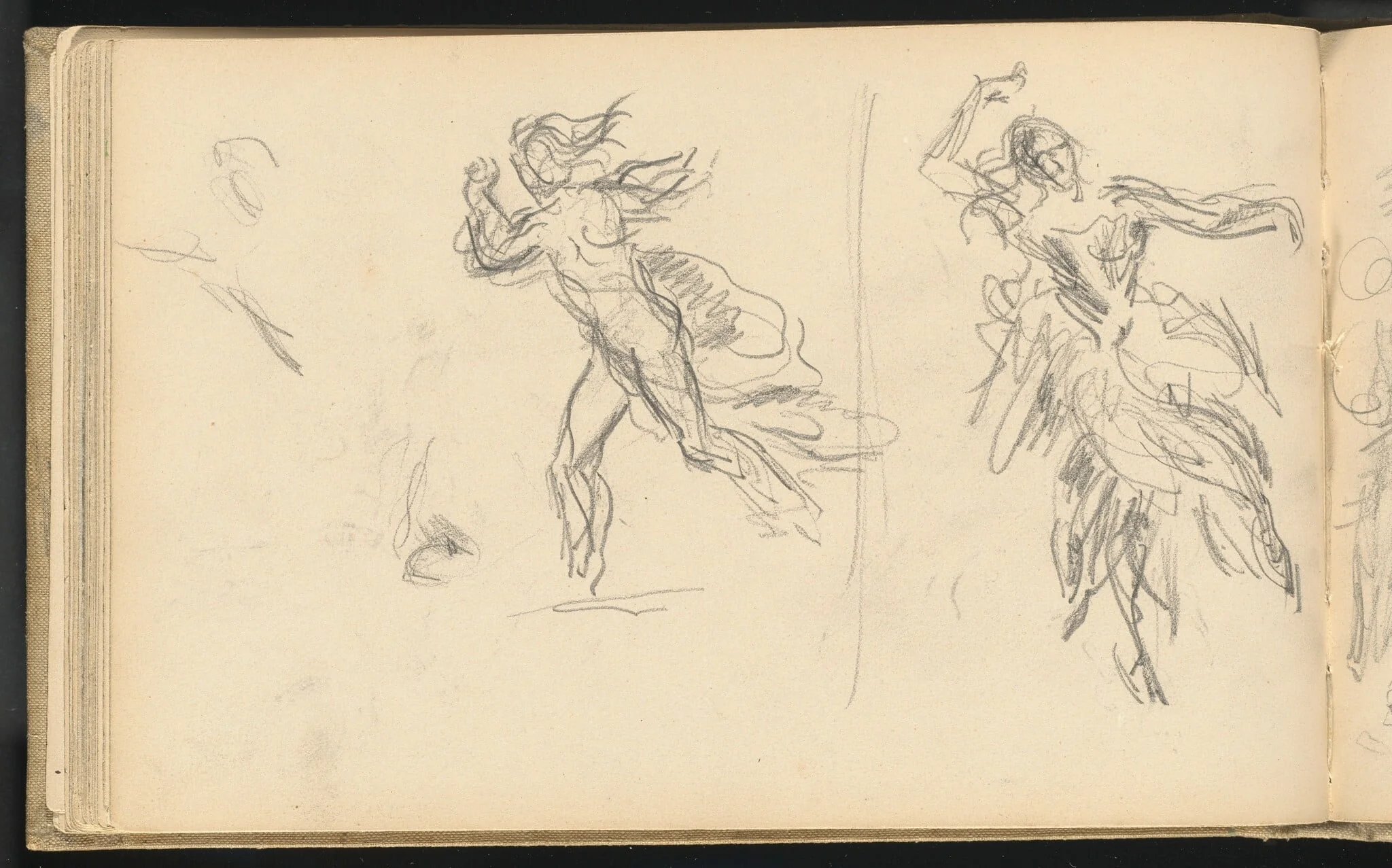 Spanish Dancers, by Paul Cezanne, graphite, 1884