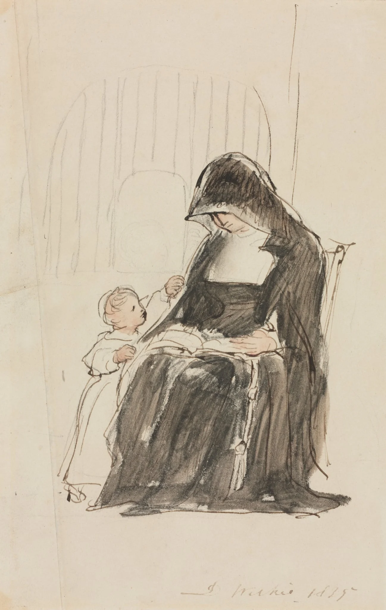 Nun Reading to a Child, by David Wilkie, 1835