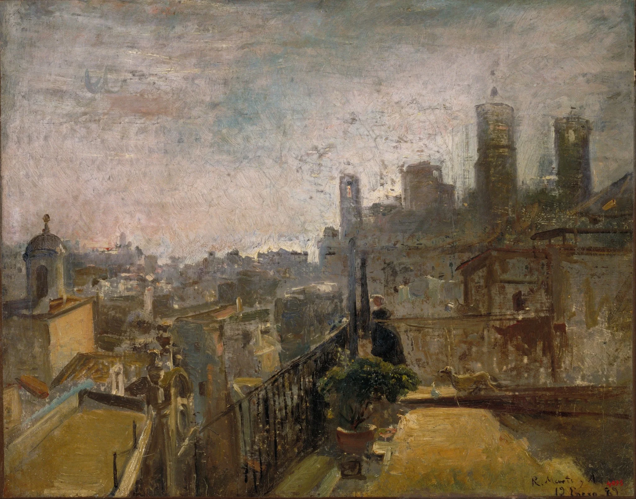 View of Barcelona from a Rooftop in Riera de Sant Joan, by Ramon Martí Alsina, oil, 1895
