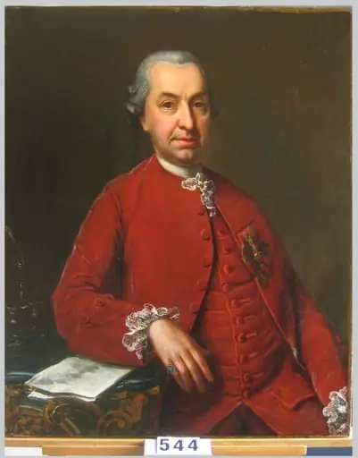 Baronul Samuel von Brukenthal (în registrul inventar: Baron Samuel von Brukenthal, guvernatorul Ardealului). Pandant: Baroana Sophia Katharina von Brukenthal născută von Klocknern.