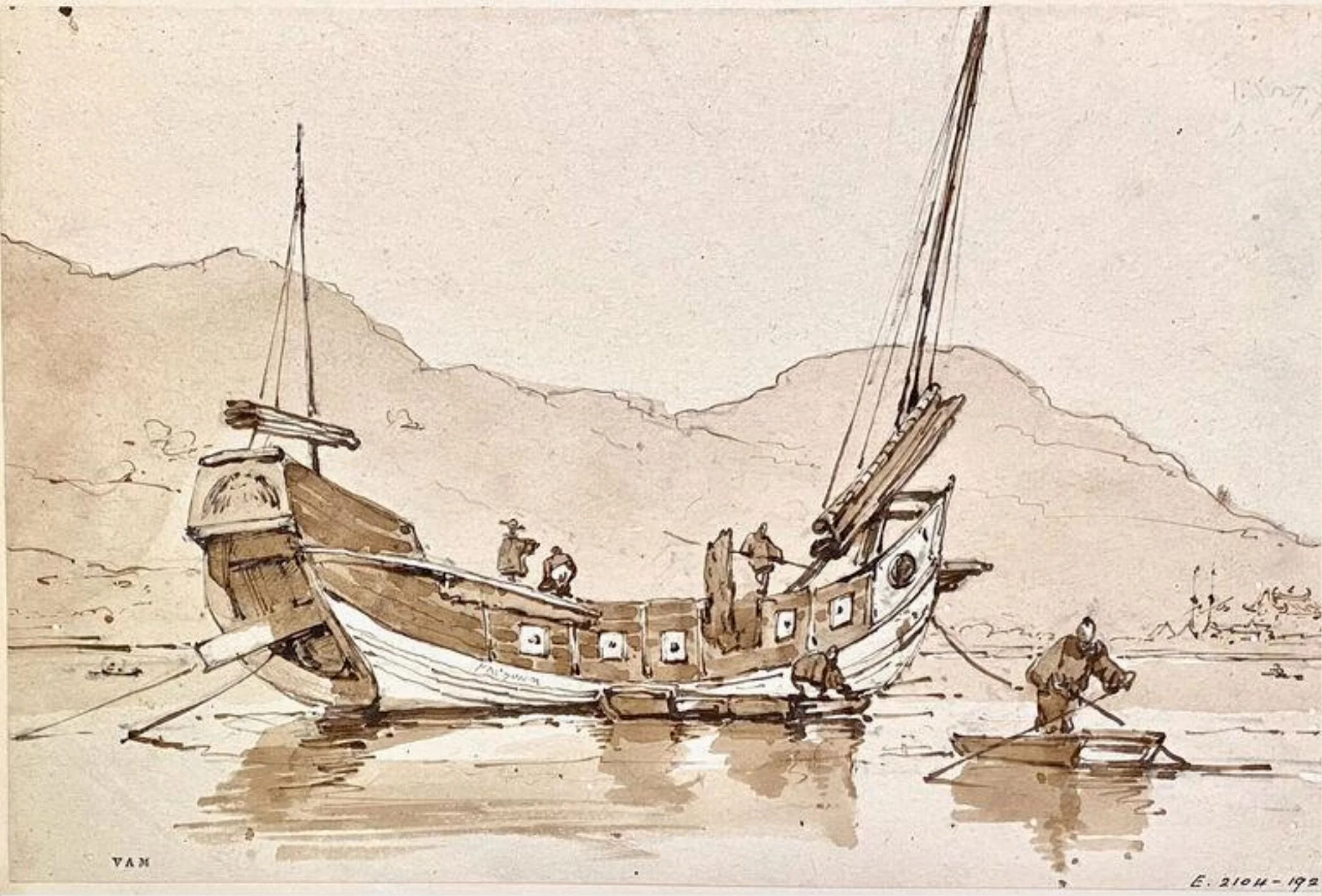A junk off the south China coast, by George Chinnery, 19