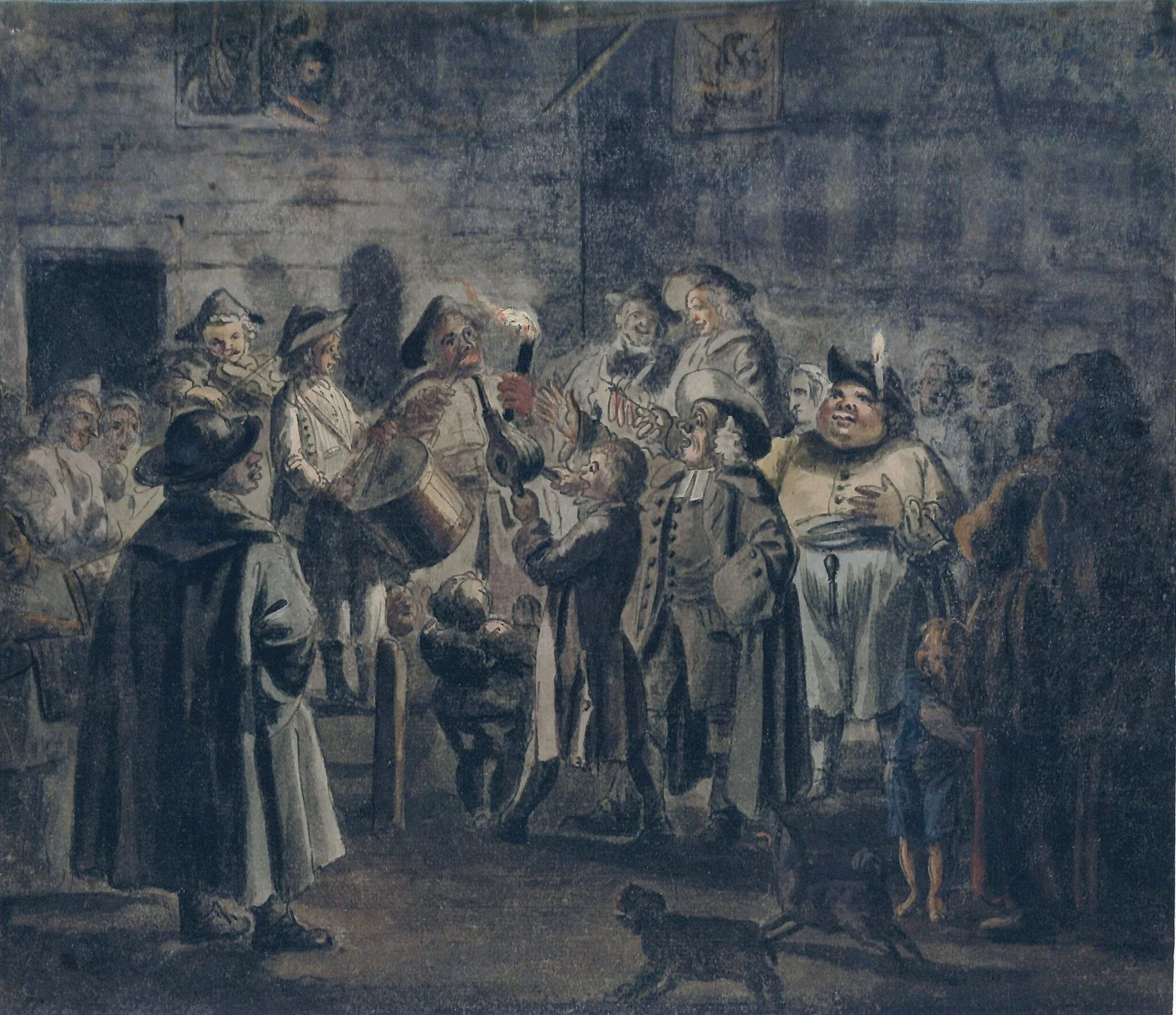 Night Musicians, by John Collet, watercolor, 1760