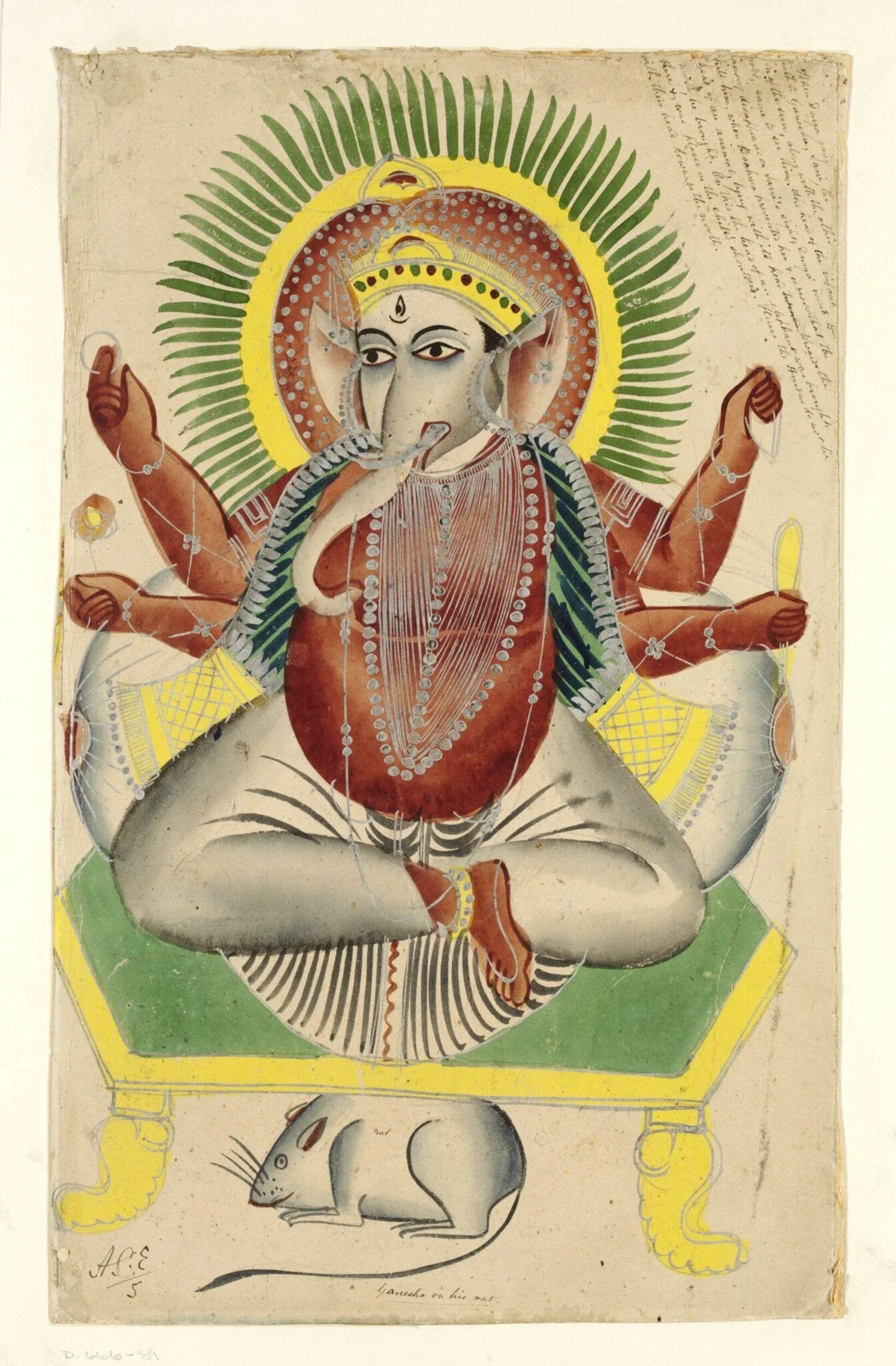 Ganesha, by Unknown, paint, 1850