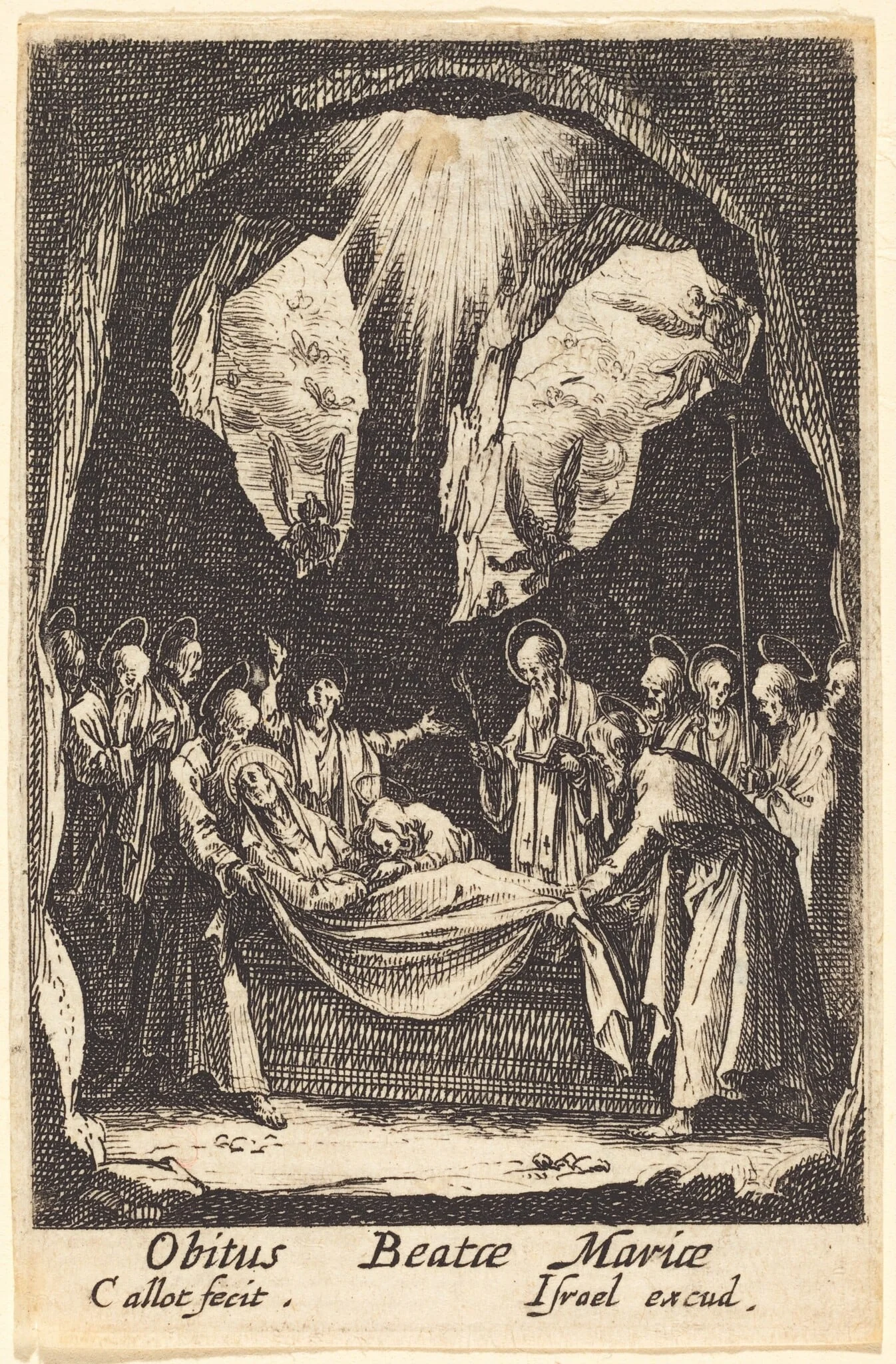 The Burial of the Virgin, by Jacques Callot, ink, 1634