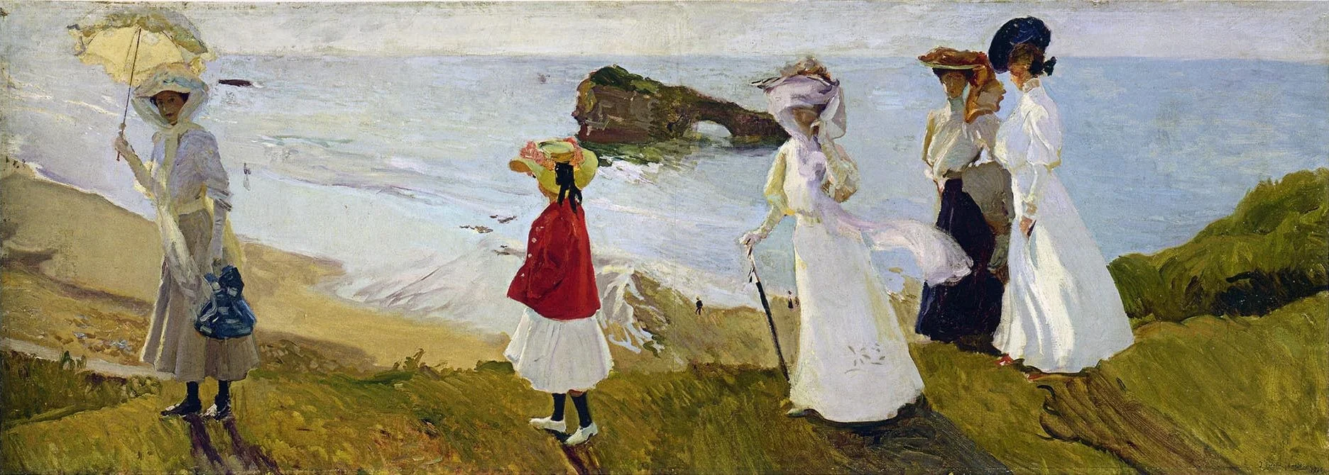 Lighthouse Walk at Biarritz, by Joaquín Sorolla, oil, 1906