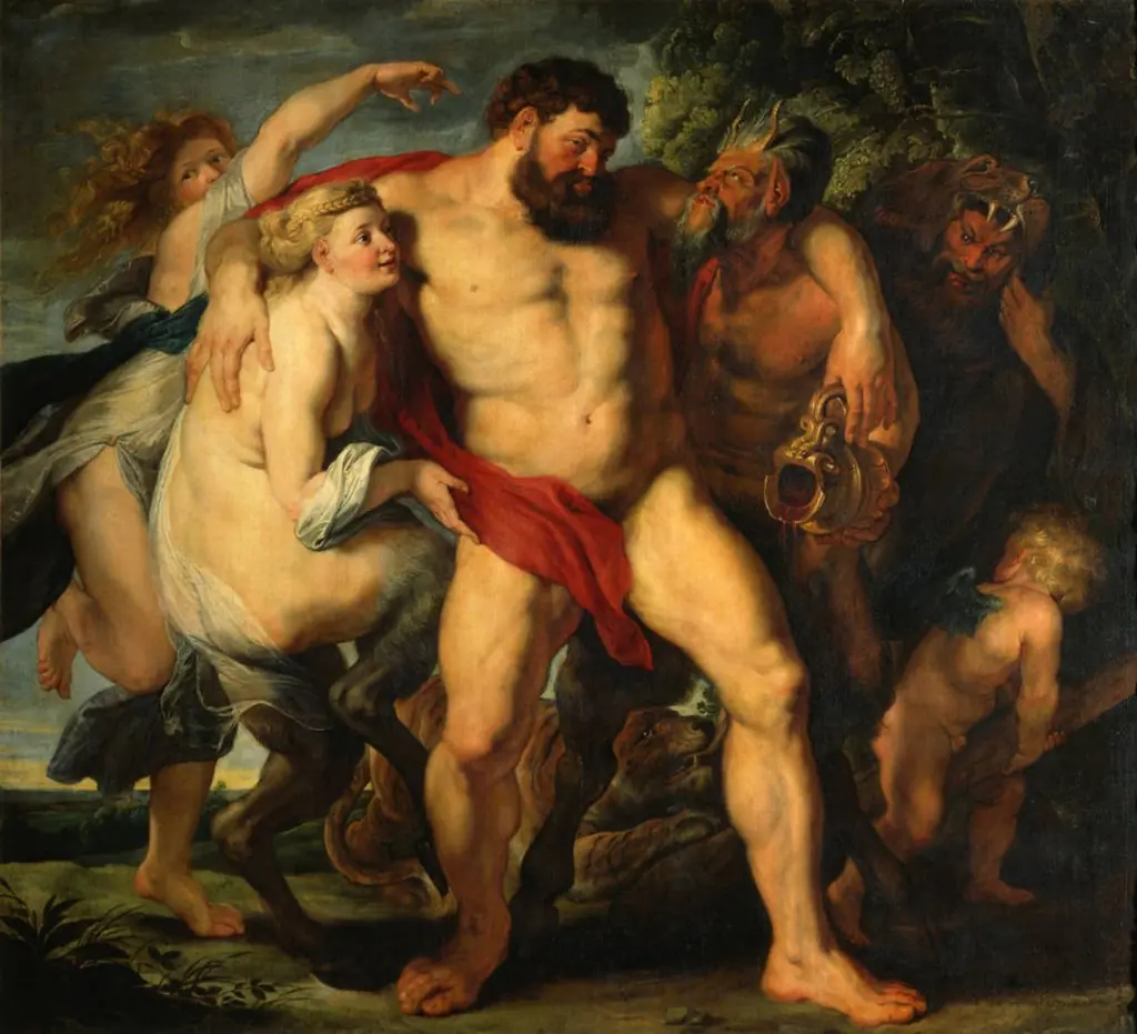 The Drunken Hercules being Led by a Satyr Couple