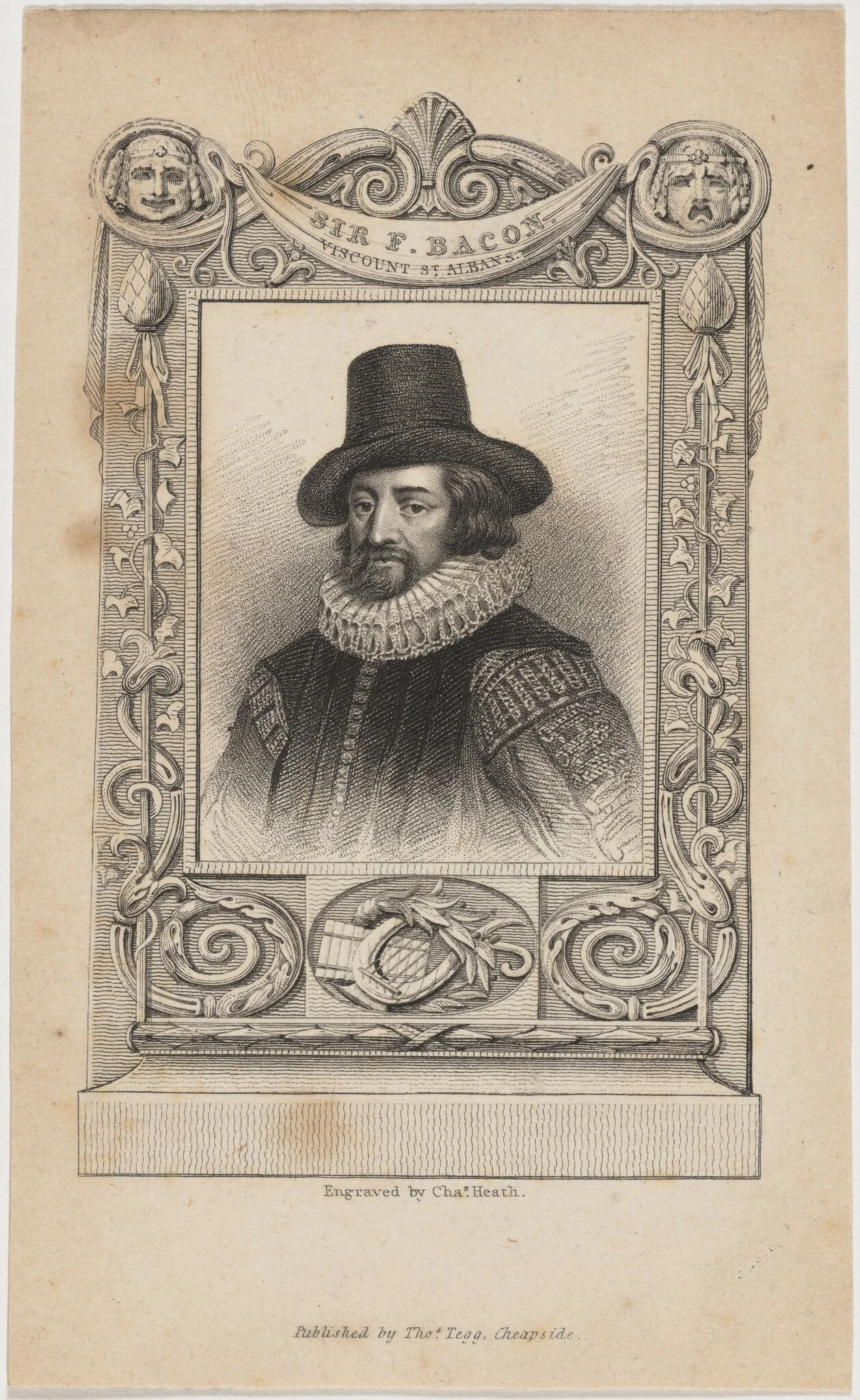 Sir Francis Bacon, by Charles Heath, ink, 1816
