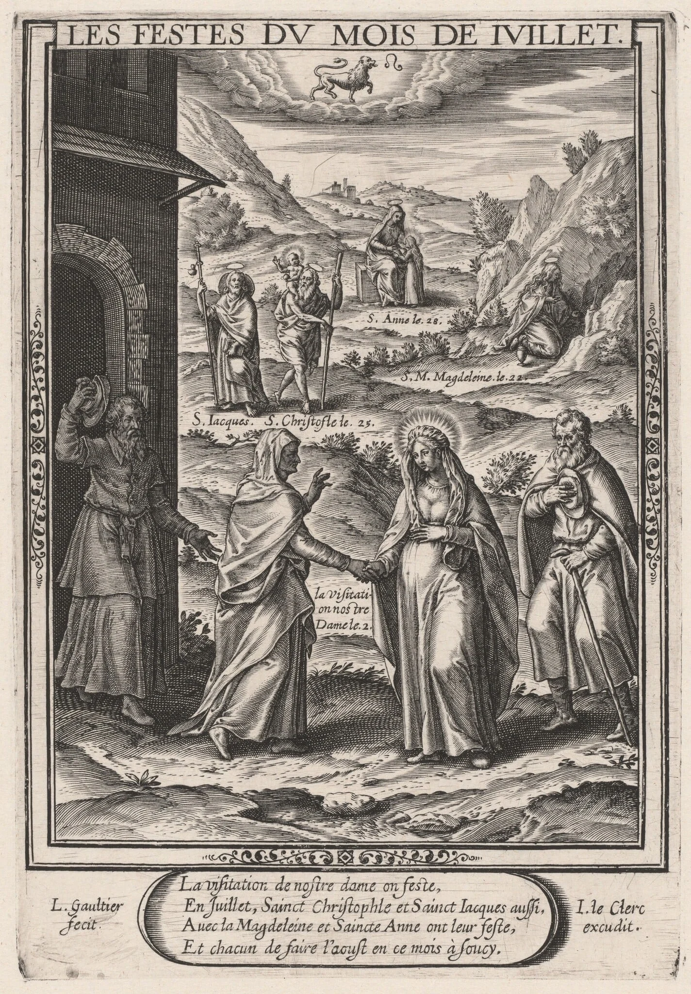 Les Festes du mois de Juillet (July: The Visitation), by Léonard Gaultier, ink, 1603