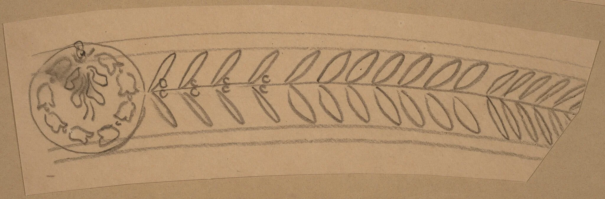 Study for a Border Design, by Charles Sprague Pearce, crayon, 1894