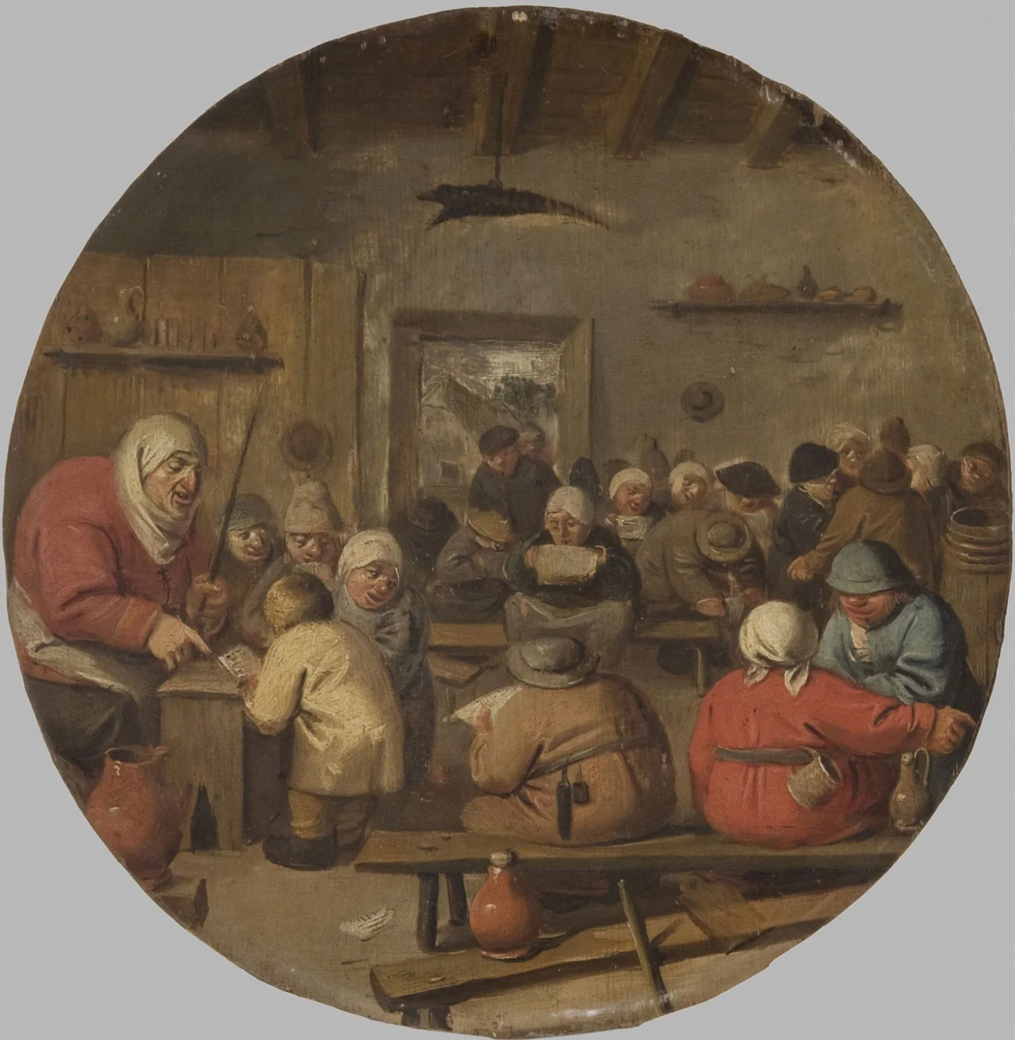 Interior of a School, by Adriaen Brouwer, oil, 1630