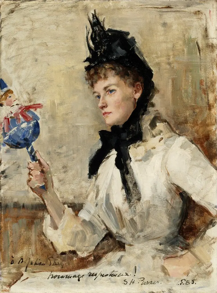 A Lady Holding a Rattle