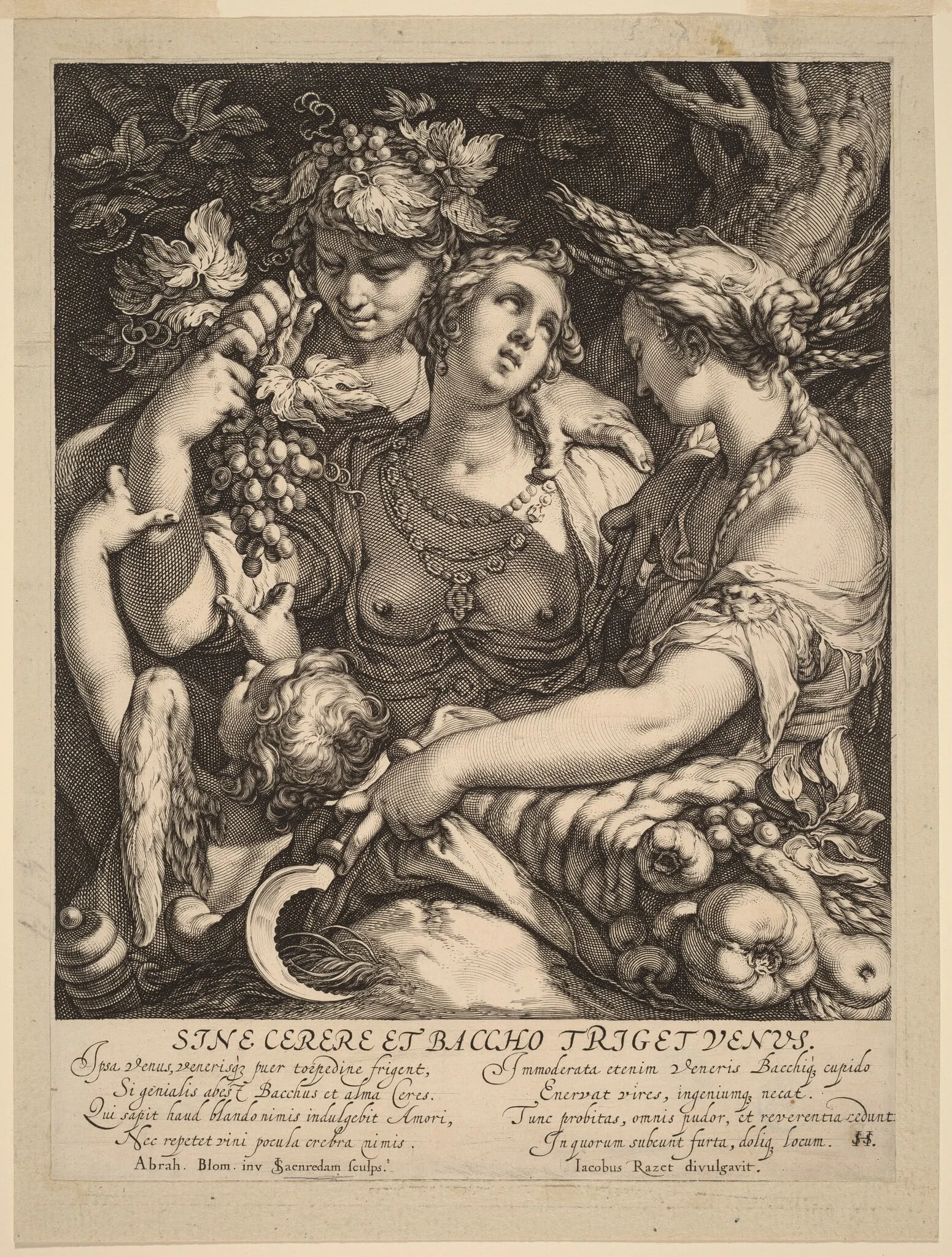 Sine Cerere et Baccho Friget Venus, by Jan Pietersz Saenredam, ink, 1600