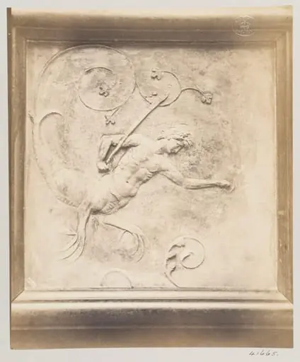 Bas-relief in marble of a Salamander