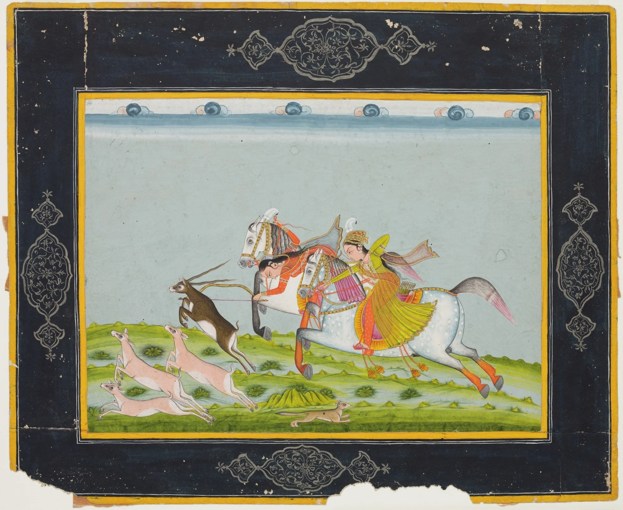 Queen Urda and Companion Hunting Antelope