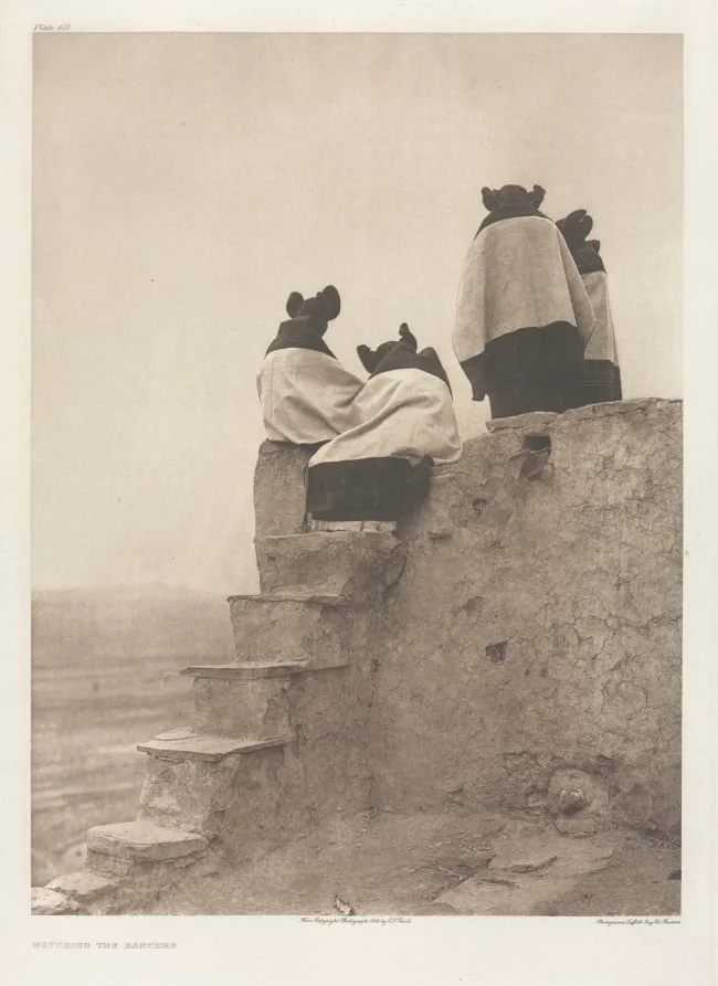 Portfolio XII, Plate 405: Watching the Dancers, by Edward S. Curtis, 1905