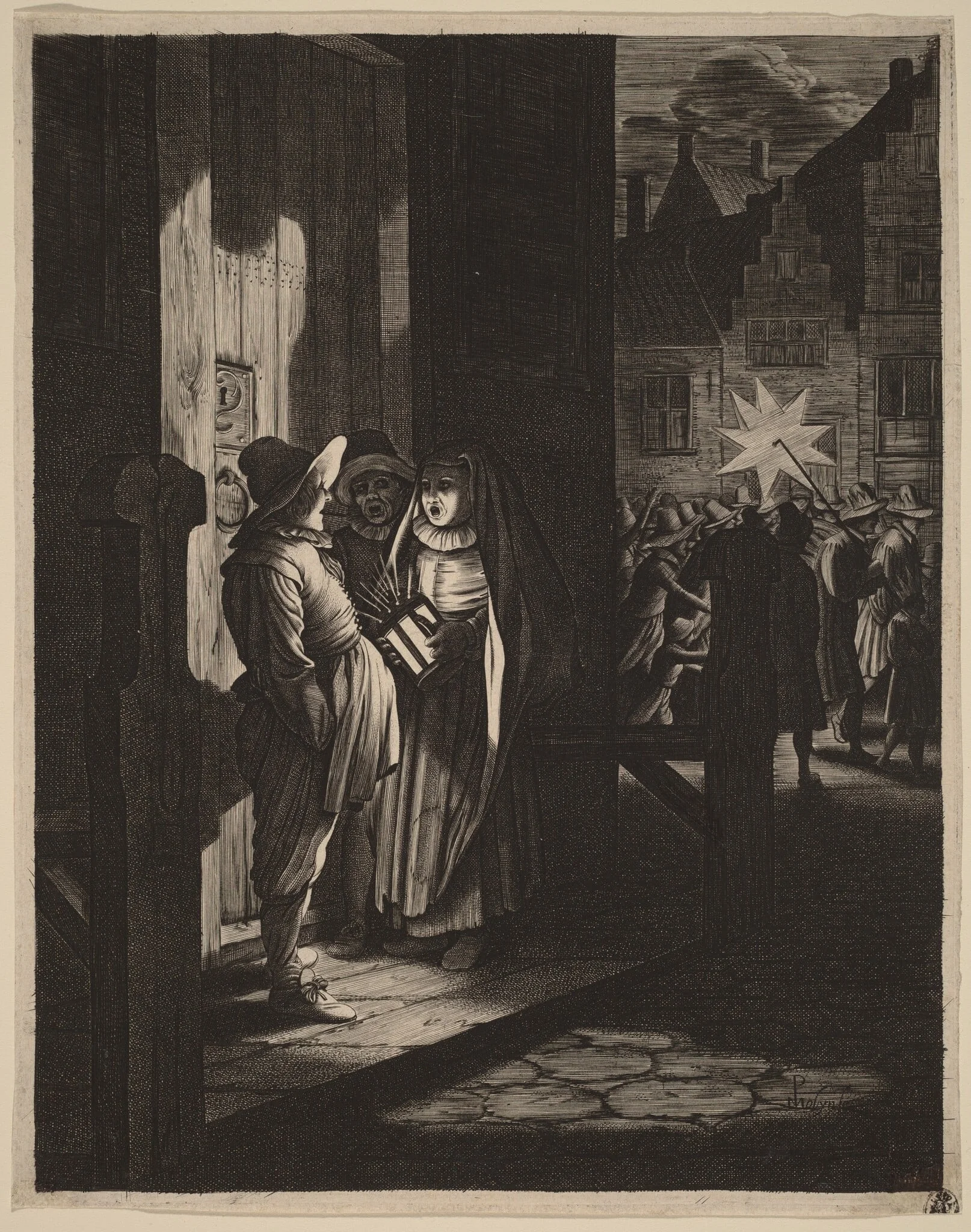The Star of Kings, a Night Piece, by Jan van de Velde, ink, 1630