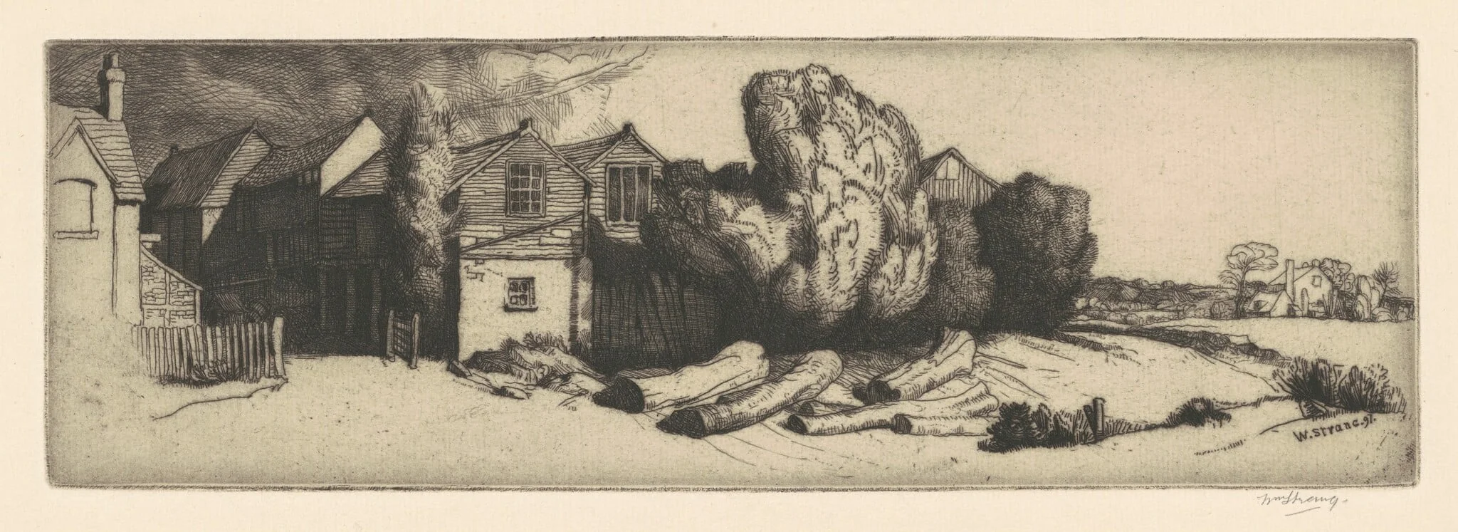 Chorley Farm, by William Strang, ink, 1897