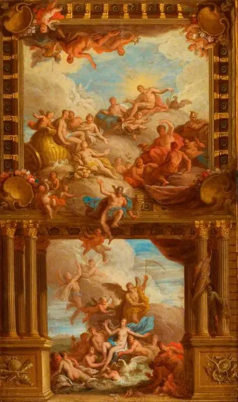 The Birth of Venus, and the Gods of Olympus  (sketch for a wall and ceiling decoration)