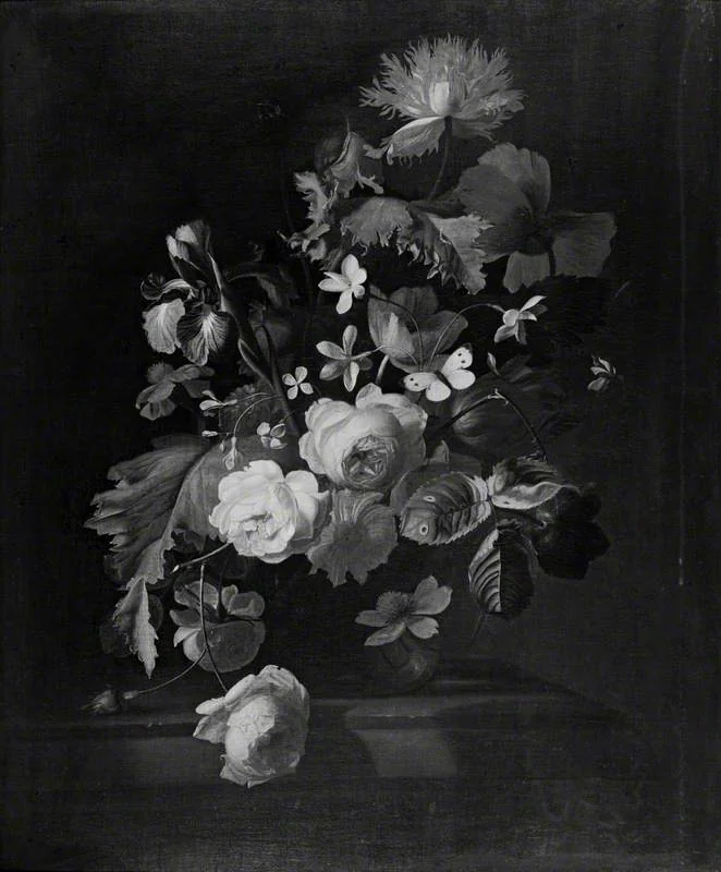 Flower Piece, by Unknown, oil, 1700