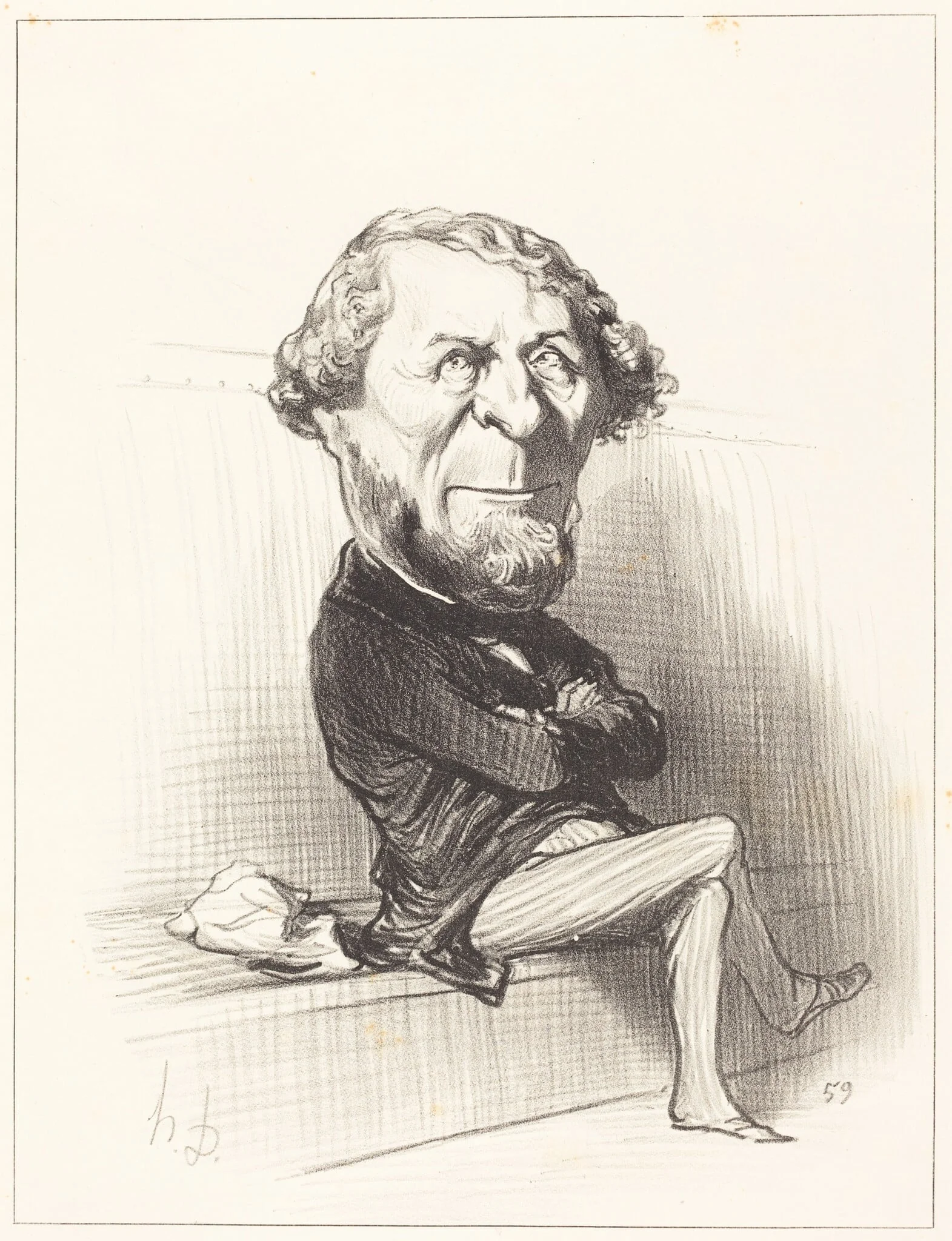 Marie Denis Larabit, by Honoré Daumier, ink, 1849