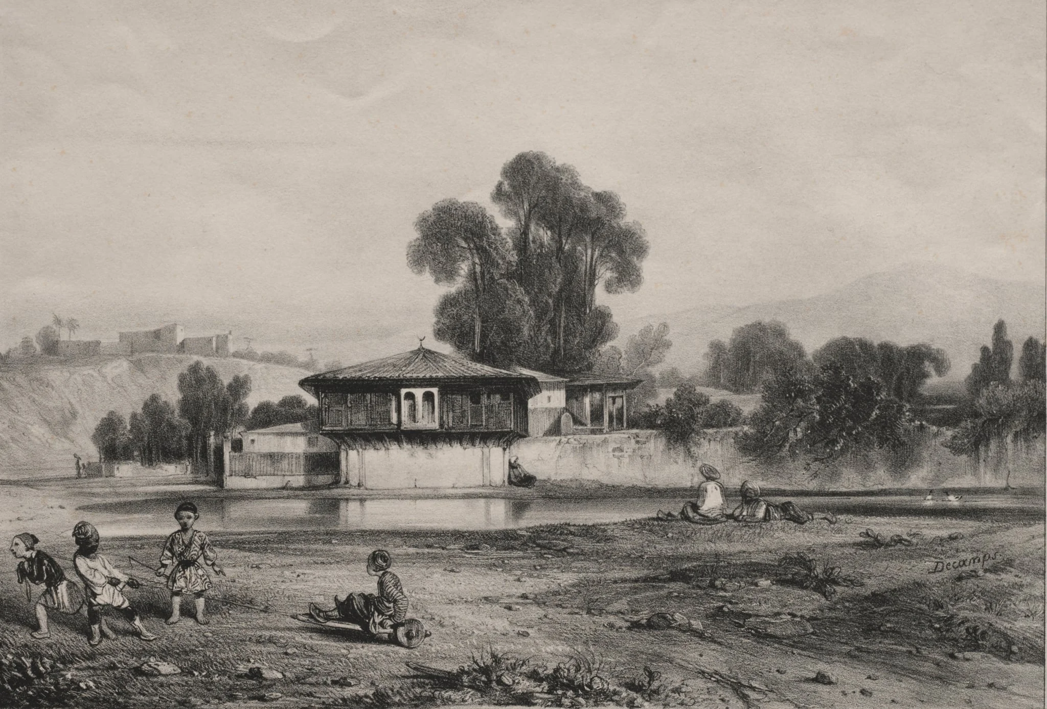 Pavilion at the Edge of a River, by Alexandre Gabriel Decamps, 1846