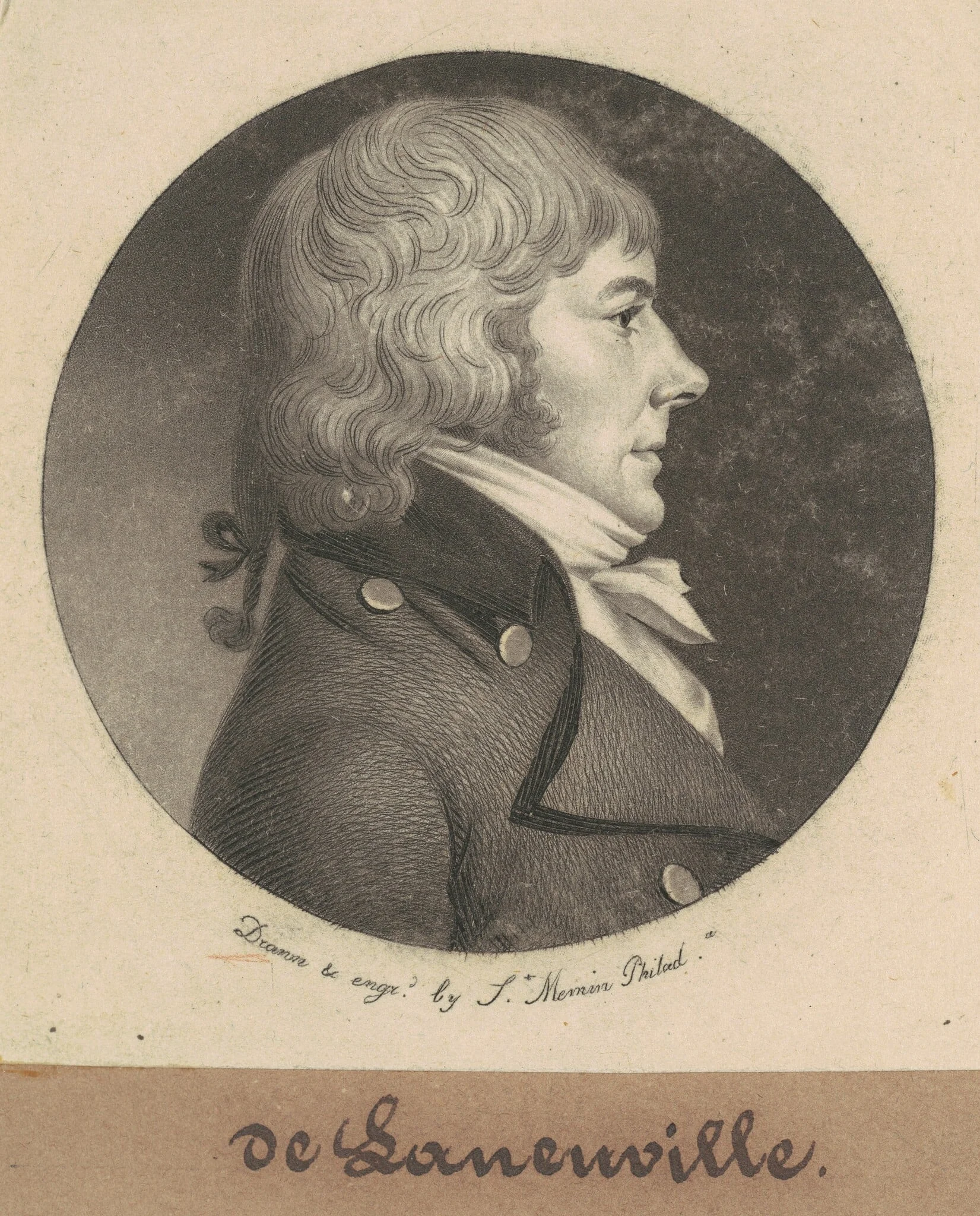 de Laneuville, by Charles Balthazar Julien Févret de Saint-Mémin, ink, 1800