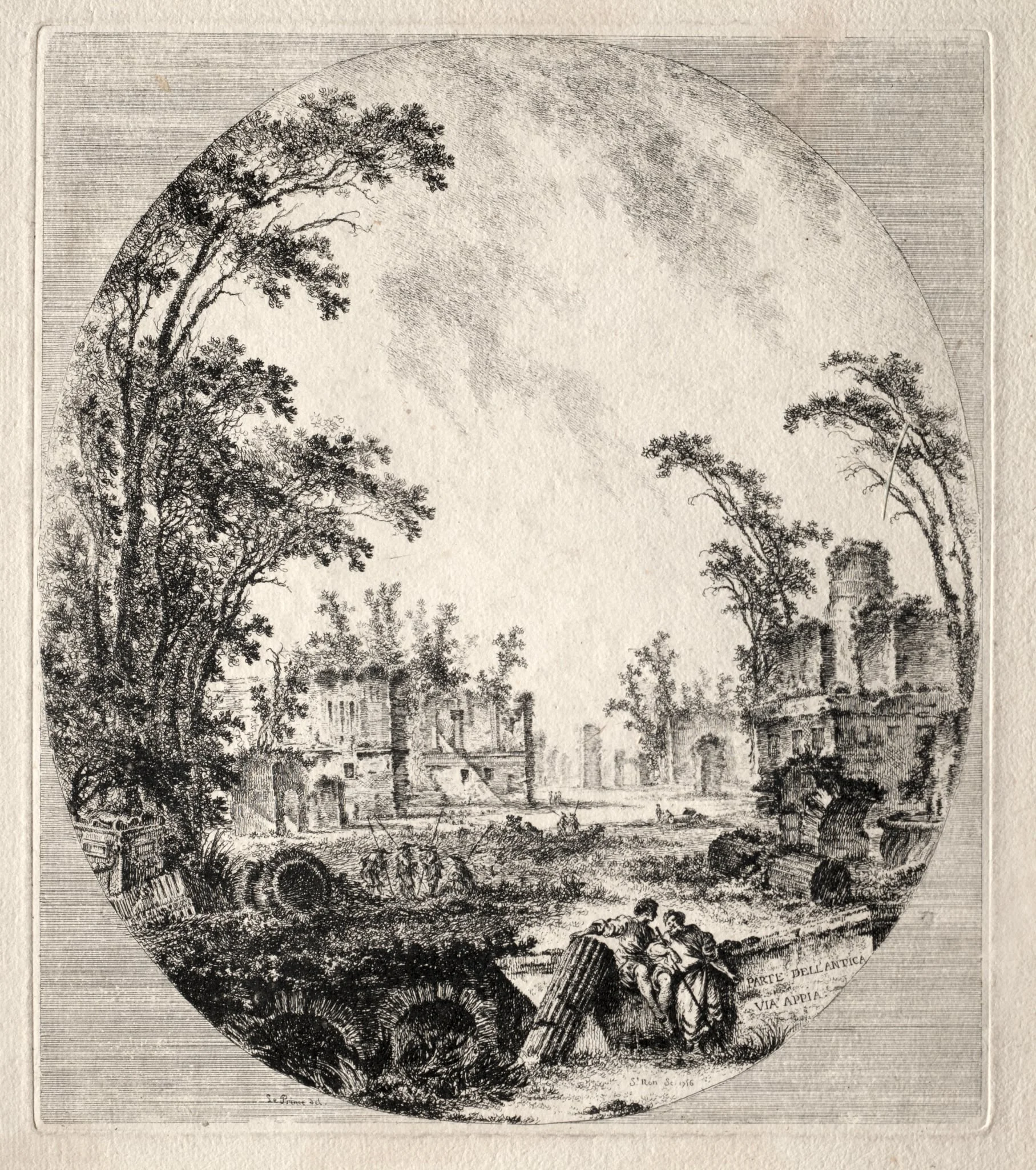 Part of the Old Appian Way, by Jean-Claude Richard de Saint-Non, 1756