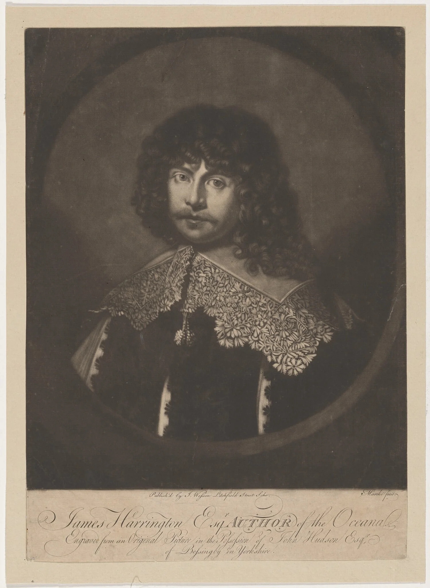 James Harrington, Esq., by Giuseppi Filippo Liberati Marchi, ink, 1772