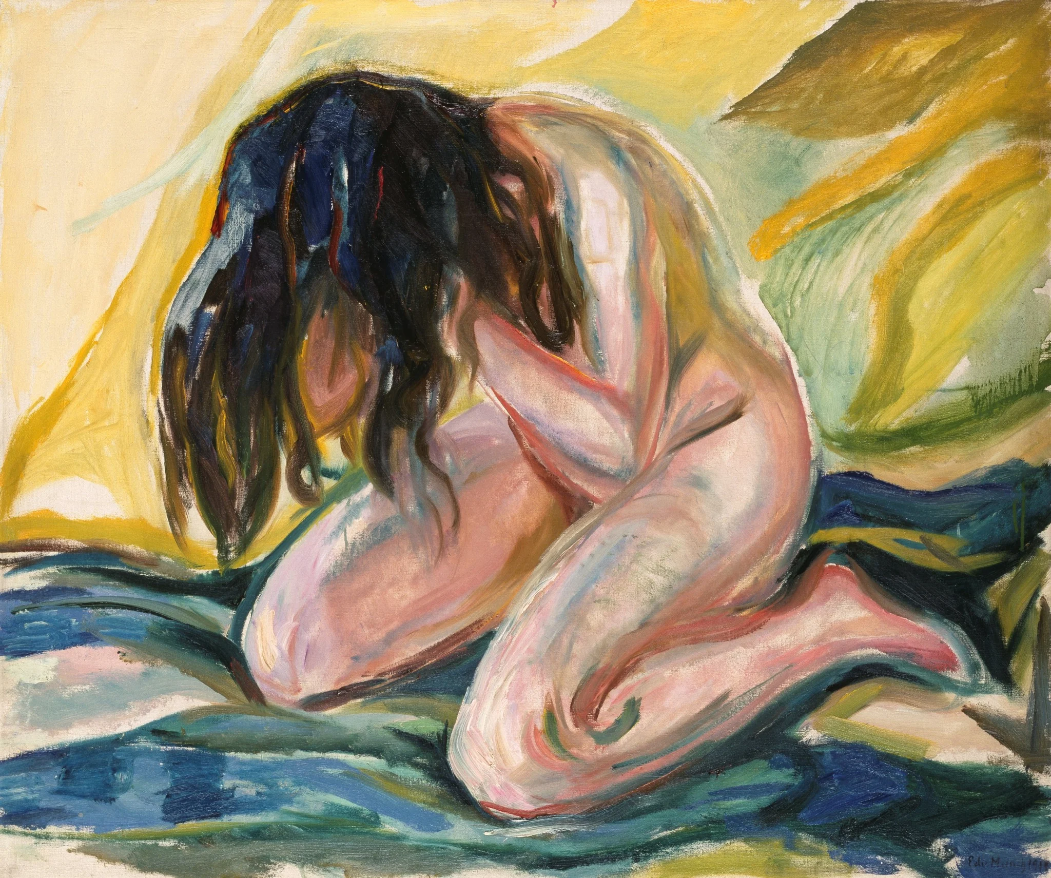 Weeping Nude, by Edvard Munch, oil, 1919