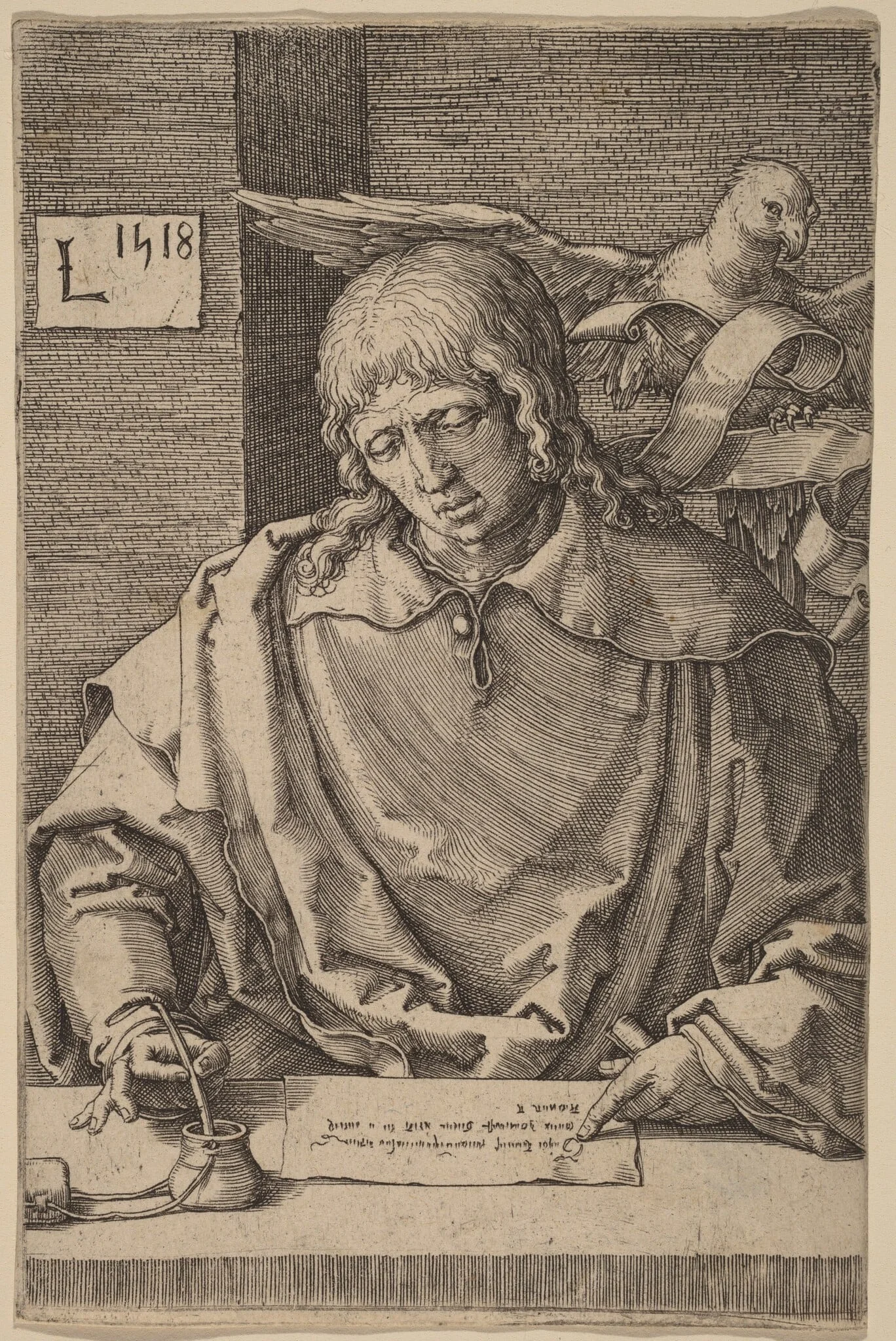 Saint John, by Lucas van Leyden, ink, 1518