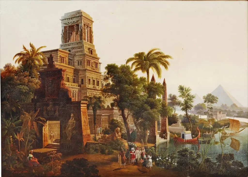 The Pharoah's daughter taking Moses out of the Nile