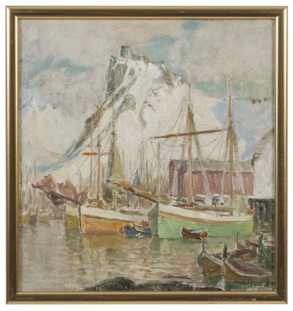 In the Harbour, Svolvaer. Study from Lofoten
