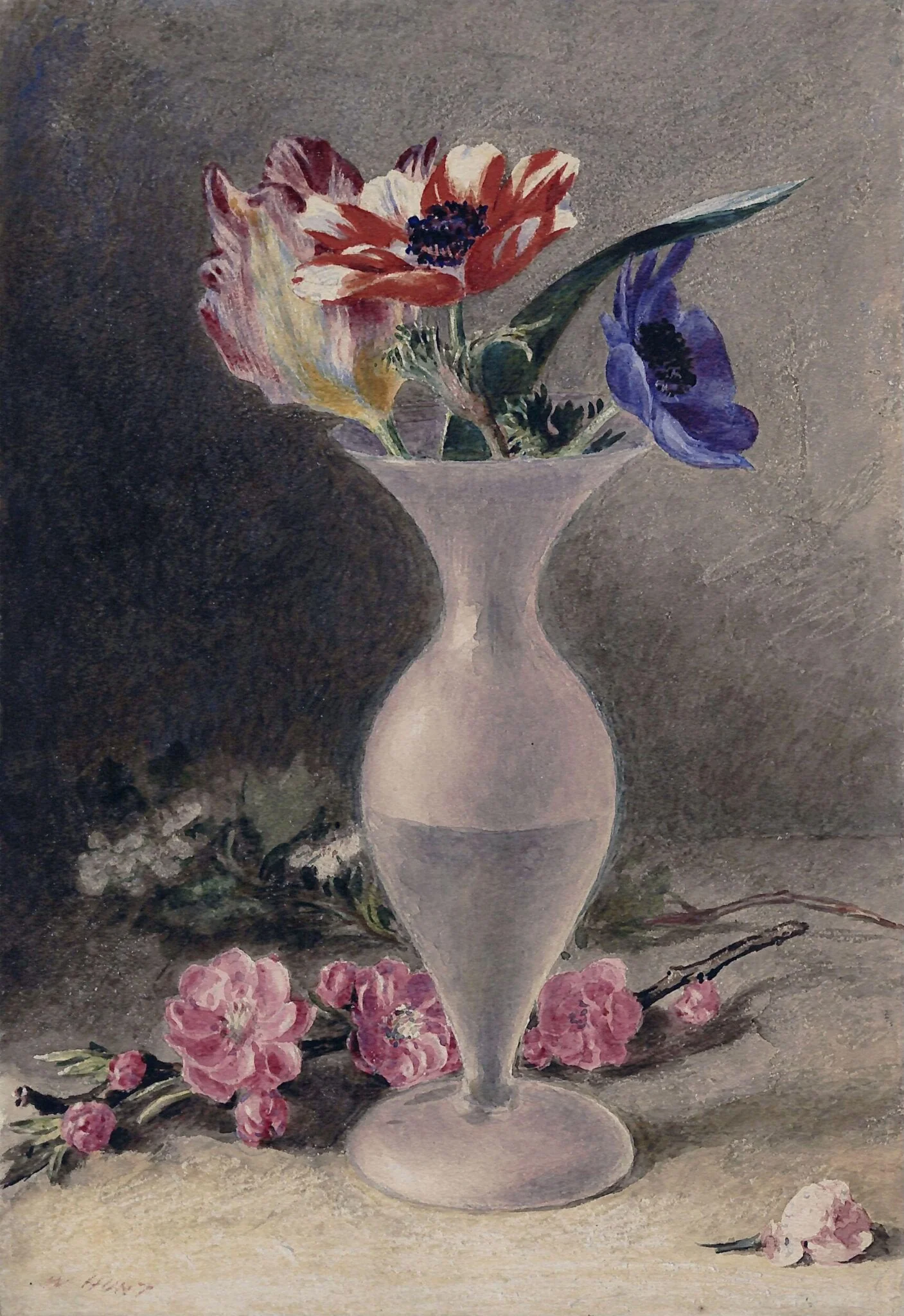 Glass Vase and Flowers