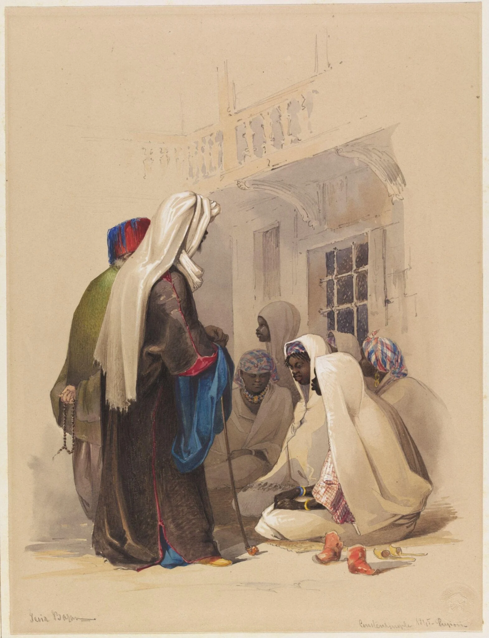 Yesir Bazar, by Aloysius Rosarius Amadeus Raymondus Andreas Preziosi, watercolor, 1845