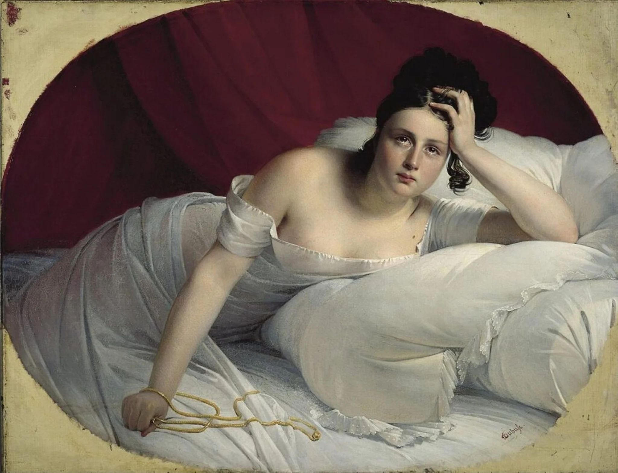 Regrets, by Claude-Marie Dubufe, oil, 1826
