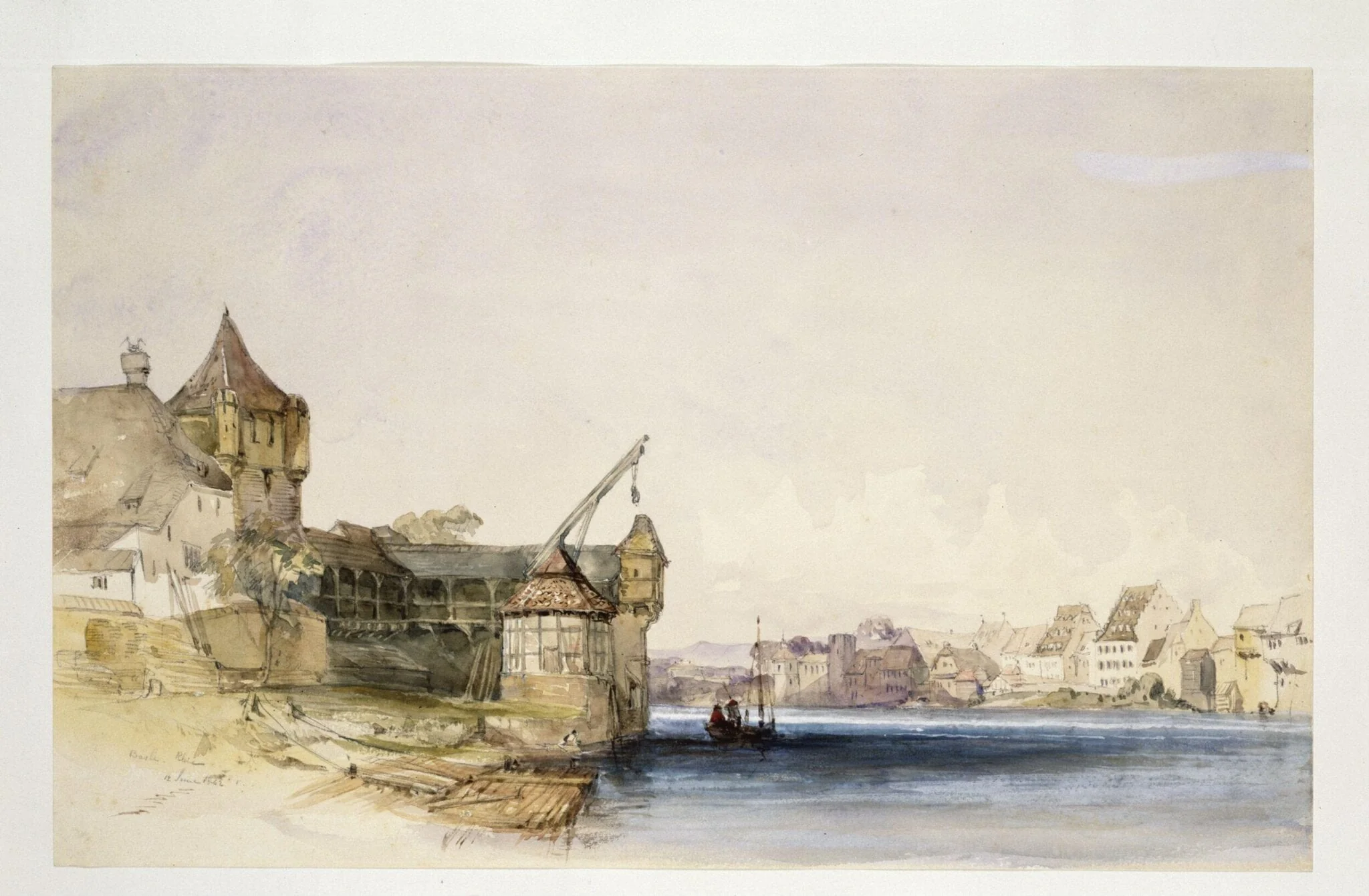 View at Basle, by John Harper, watercolor, 1842