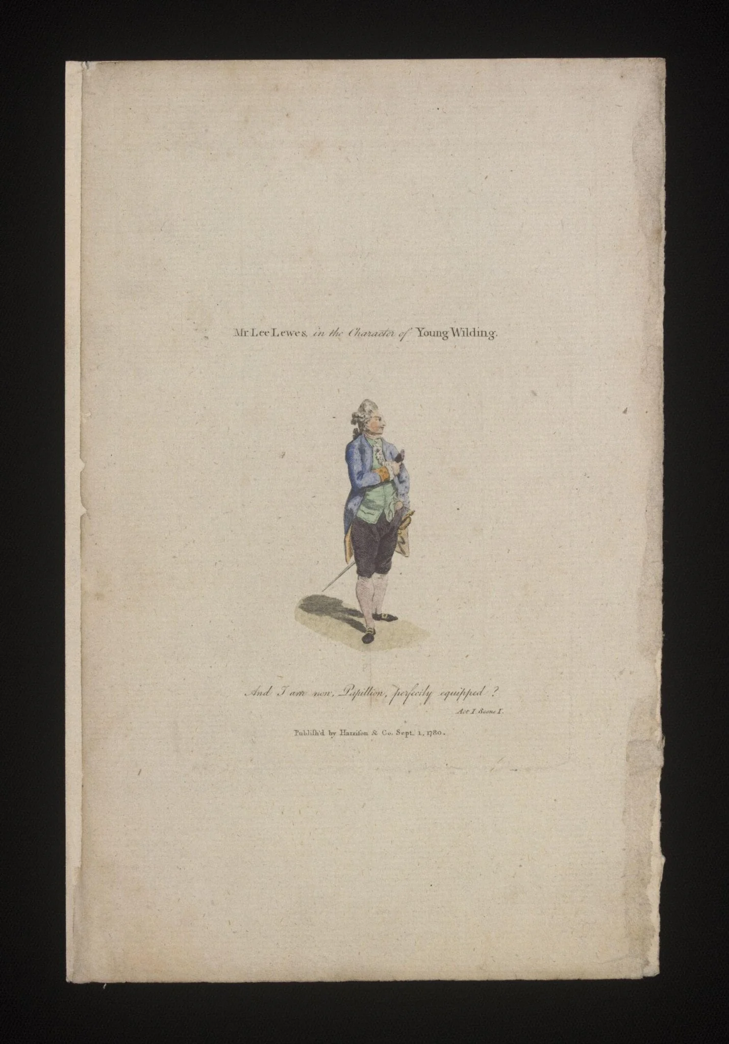 Mr Lee Lewes in the character of Young Wilding